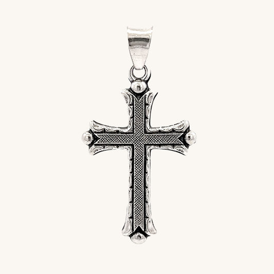 925 Antiqued Silver Florentine Cross L