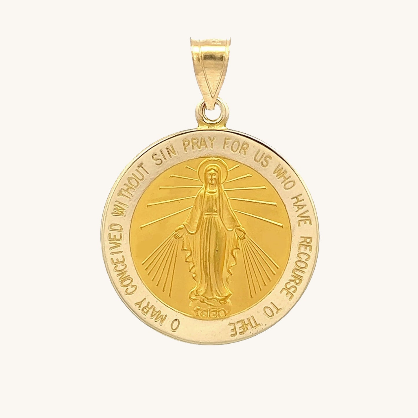 14K Yellow Gold Miraculous Medal L