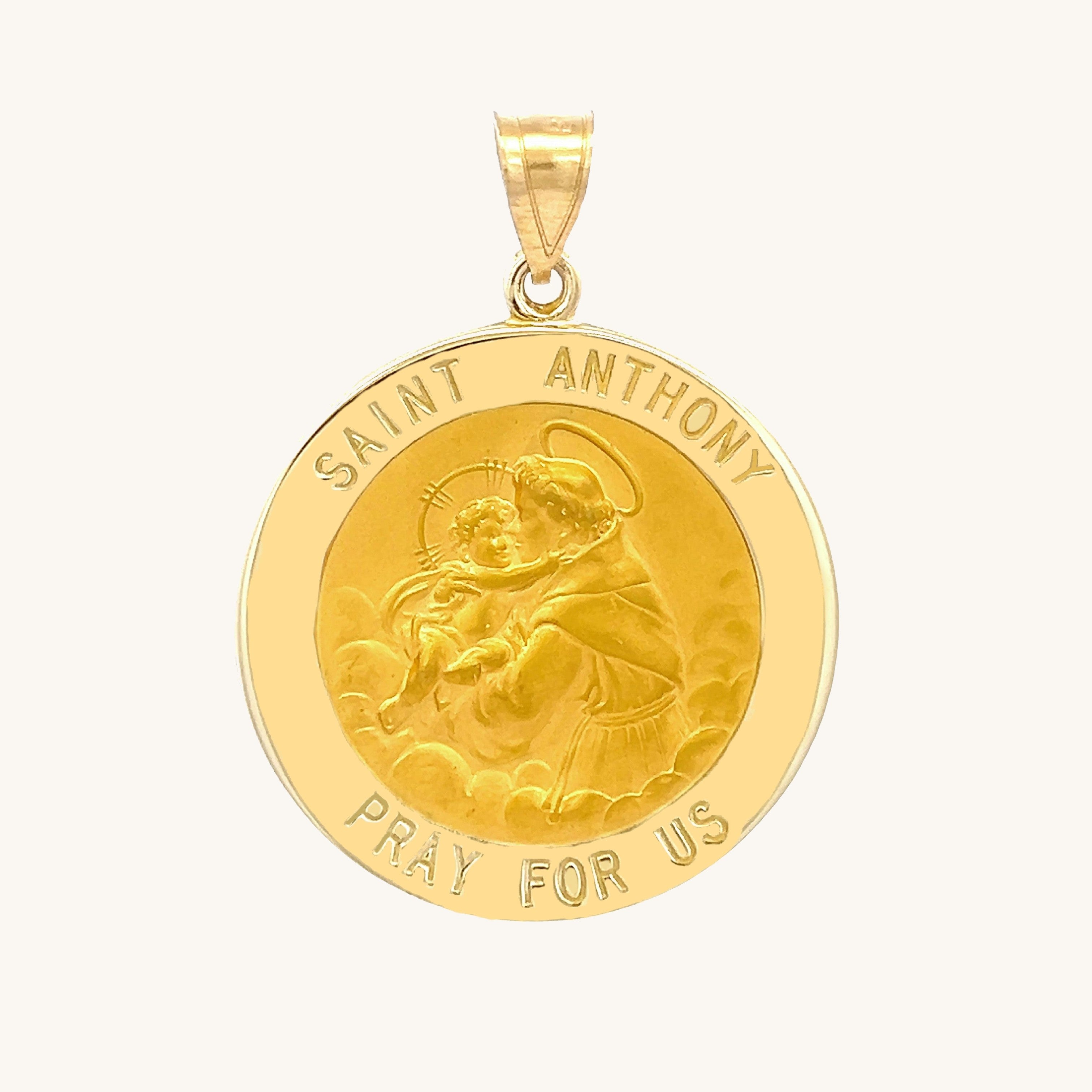 14K Yellow Gold Saint Anthony Medal L 