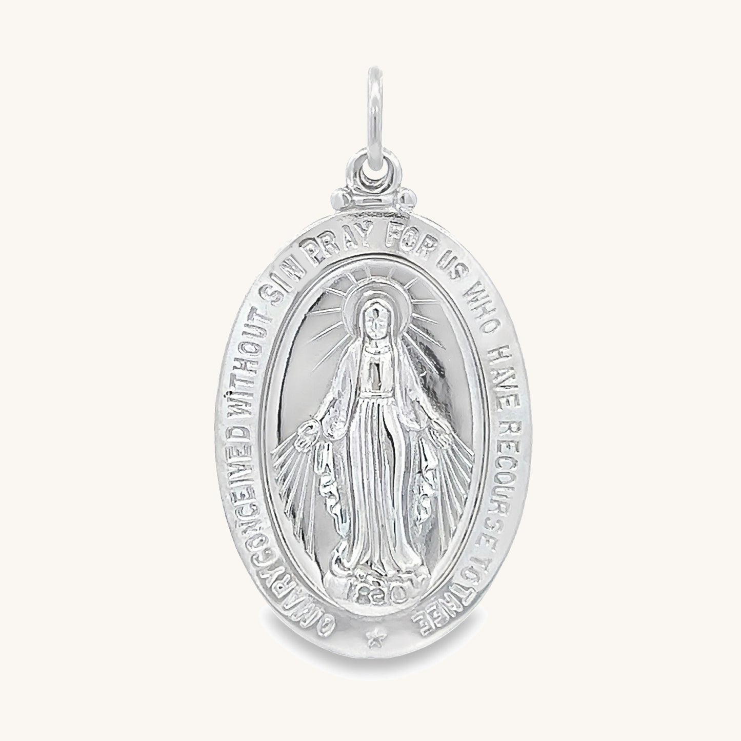 925 Bright Silver Miraculous Medal L