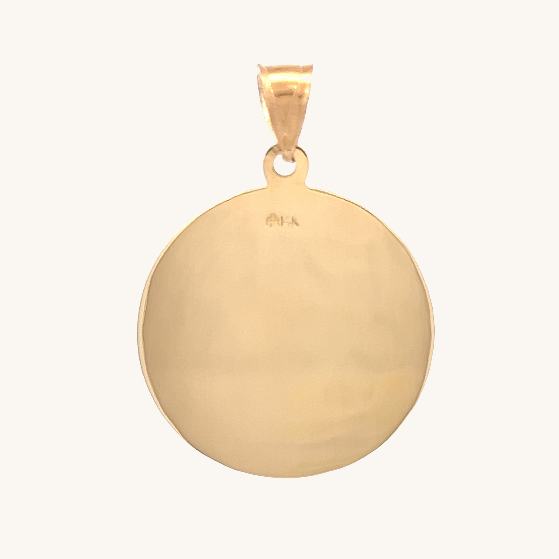 SOLID 14K GOLD SAINT MICHAEL MEDAL ROUND Cross Crown