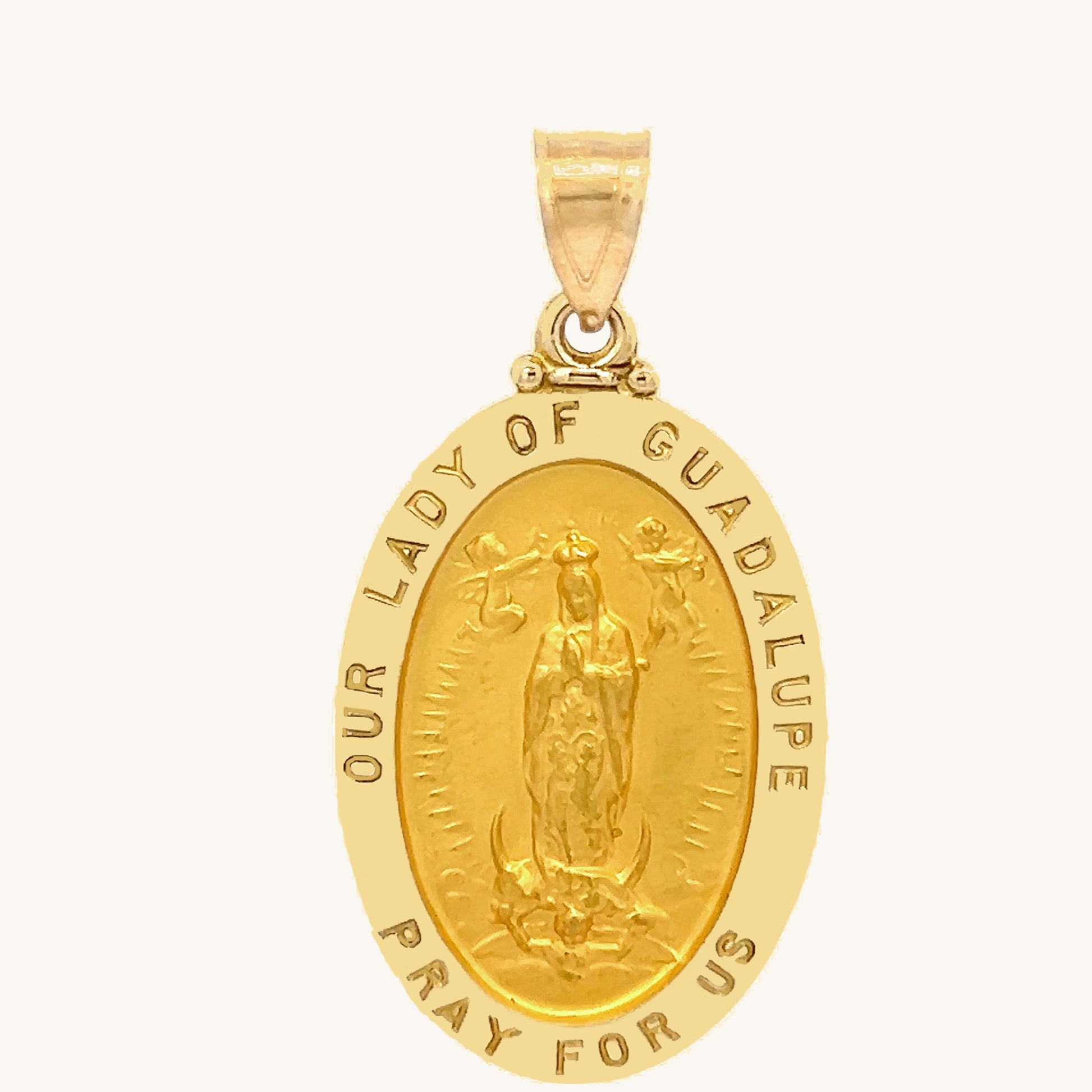 14K GOLD OUR LADY OF GUADALUPE MEDAL OVAL - Main Image