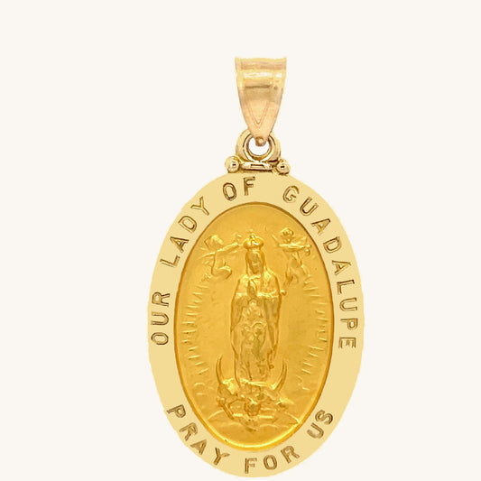 14K Yellow Gold Our Lady of Guadalupe Medal