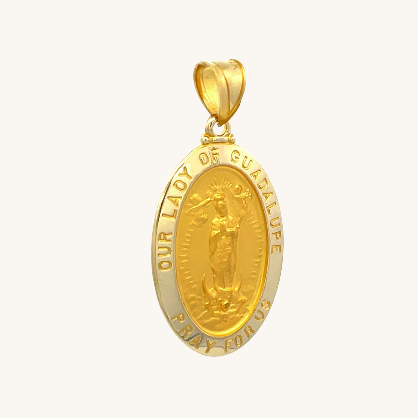 14K Yellow Gold Our Lady of Guadalupe Medal M S XS