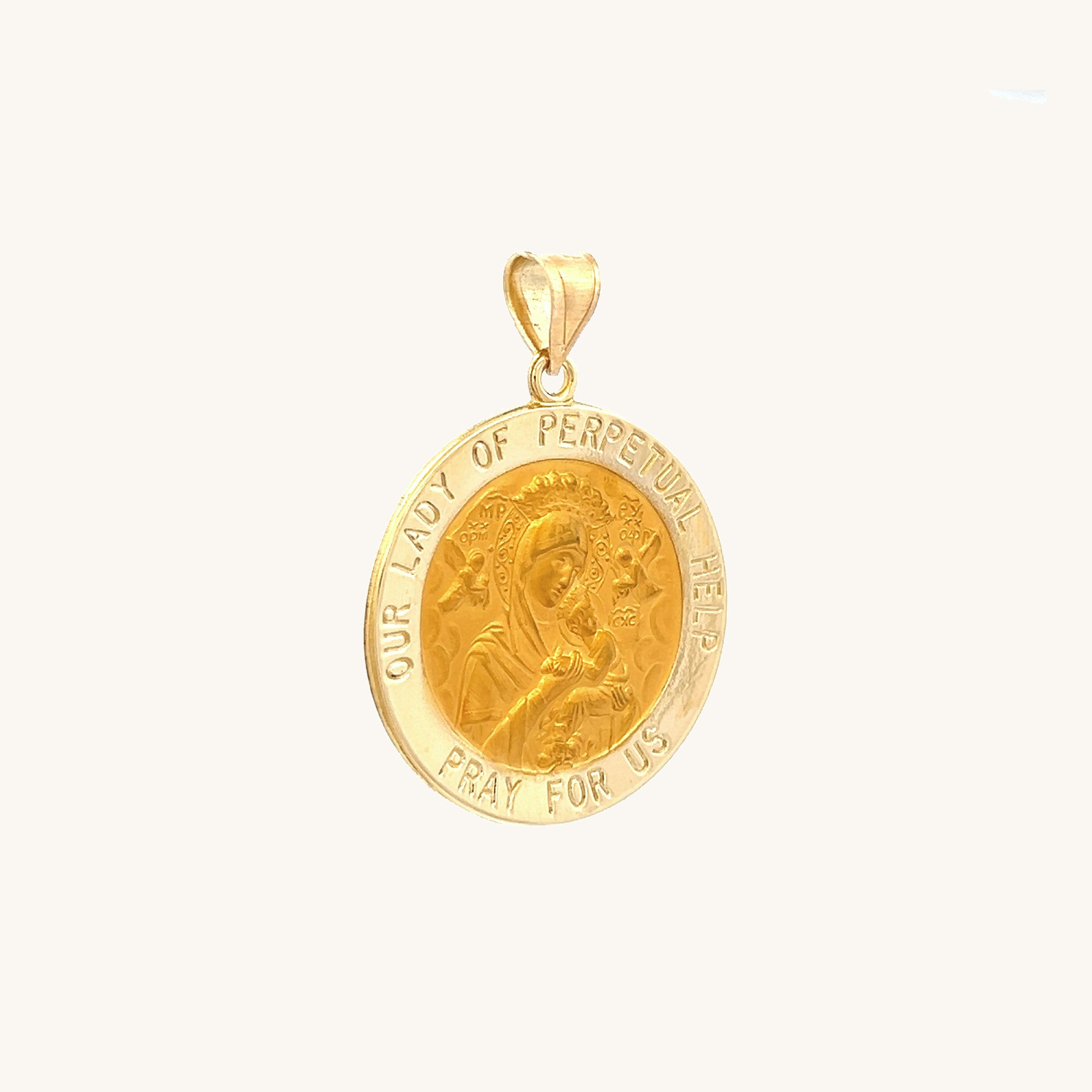 14K Yellow Gold Perpetual Help Medal M S