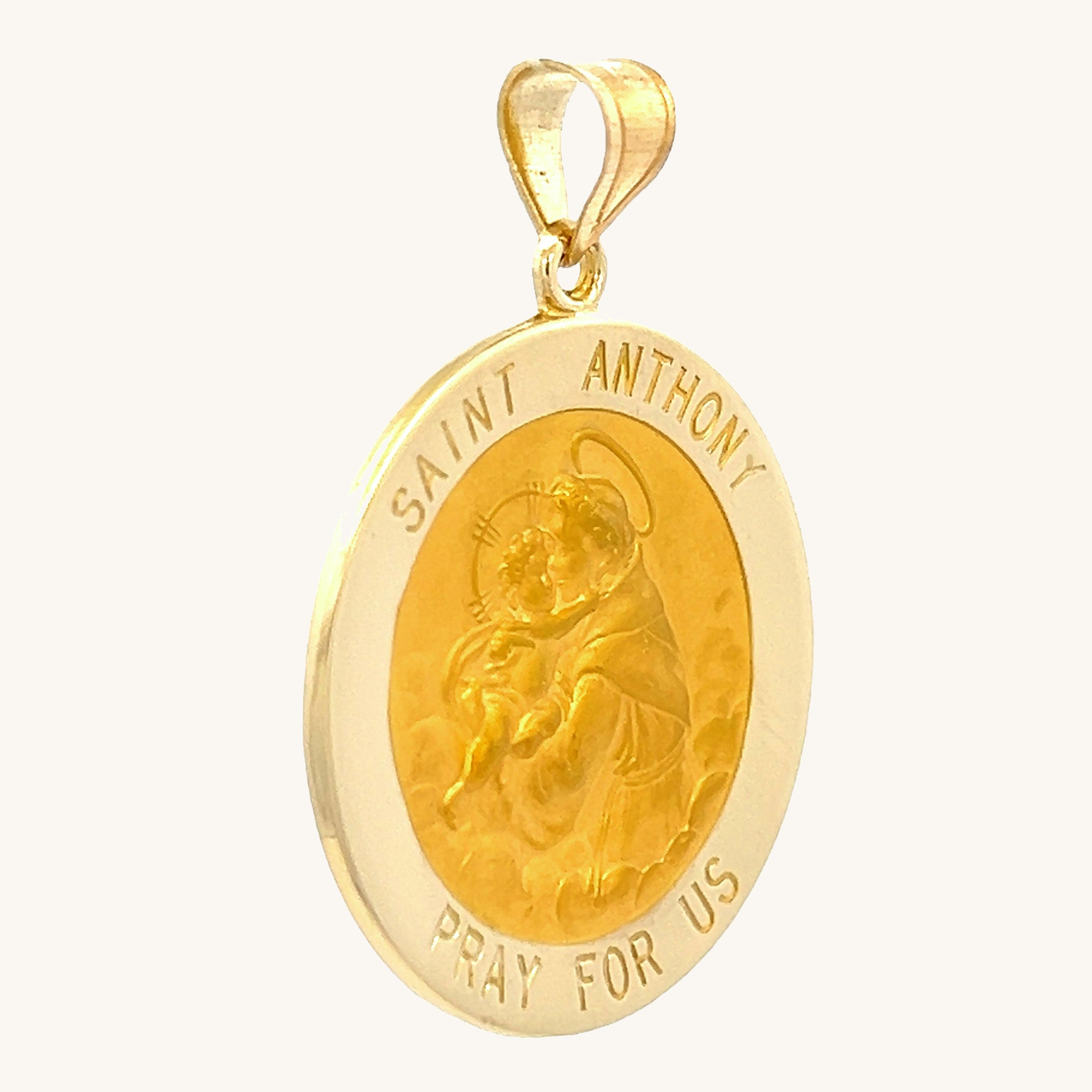 14K Yellow Gold Saint Anthony Medal XL L M S