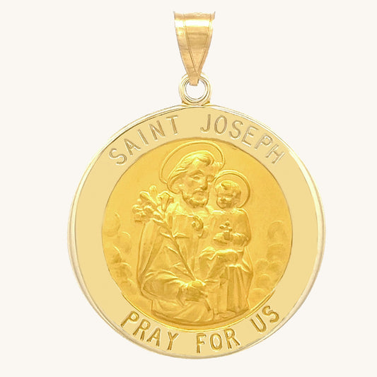 14K Yellow Gold Saint Joseph Medal XL