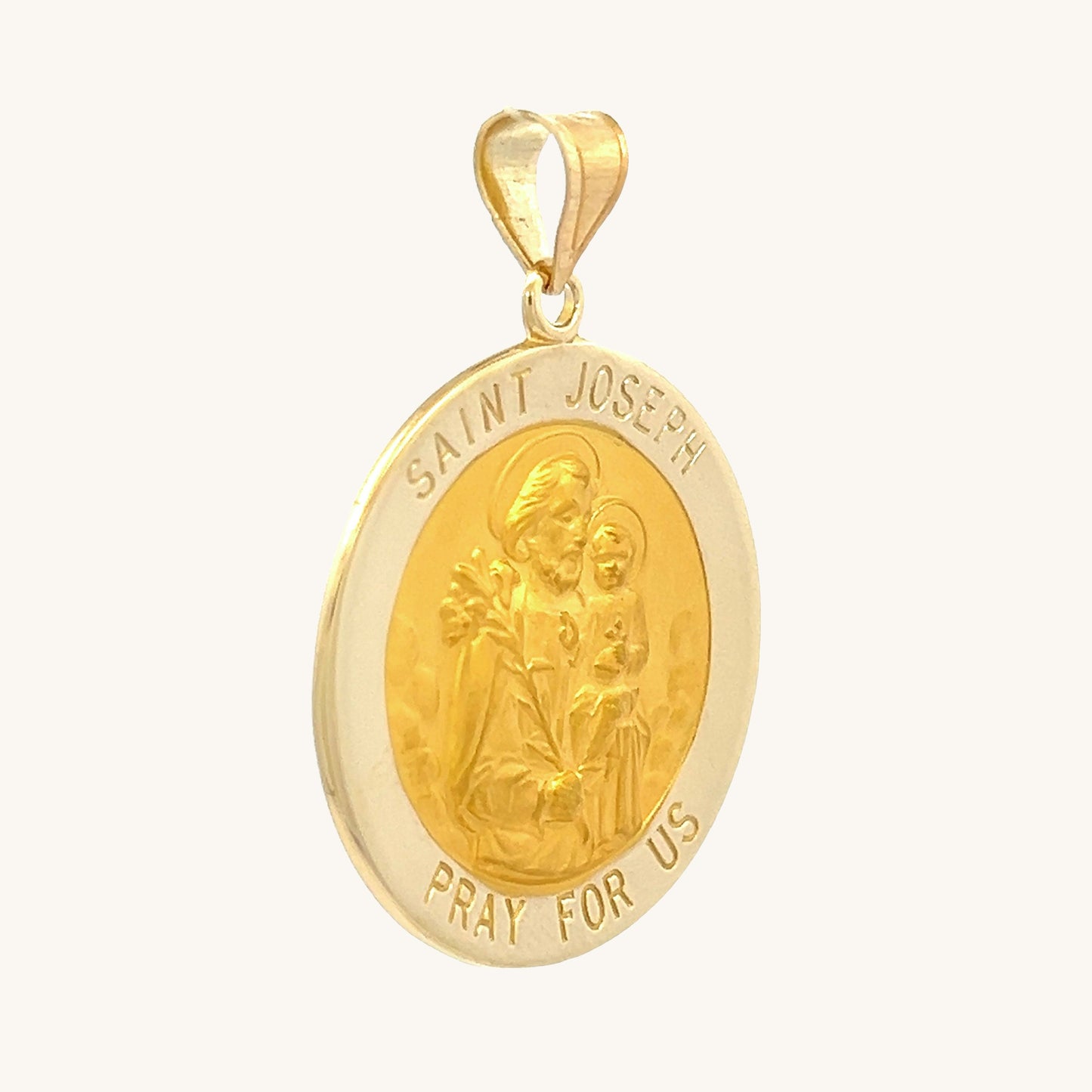 14K Yellow Gold Saint Joseph Medal XL L M S