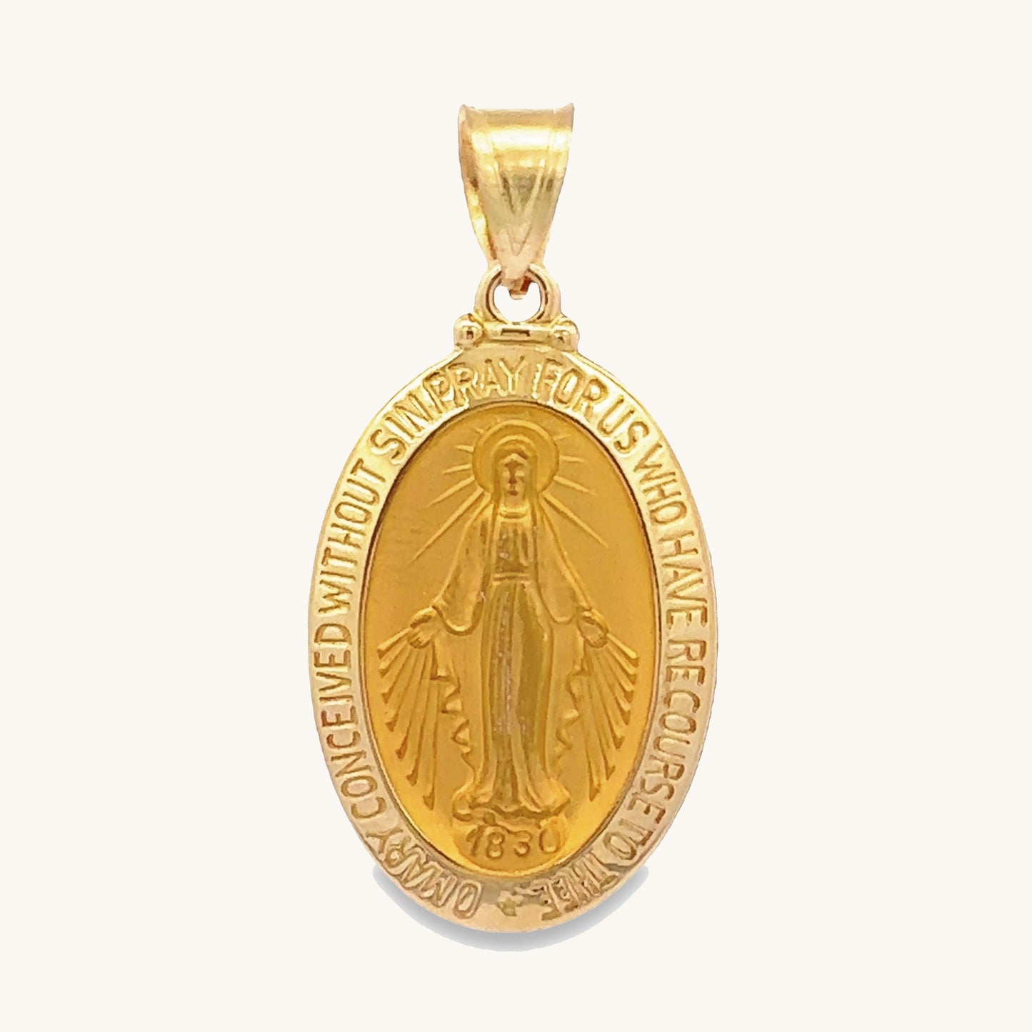 14K Yellow Gold Miraculous Medal L