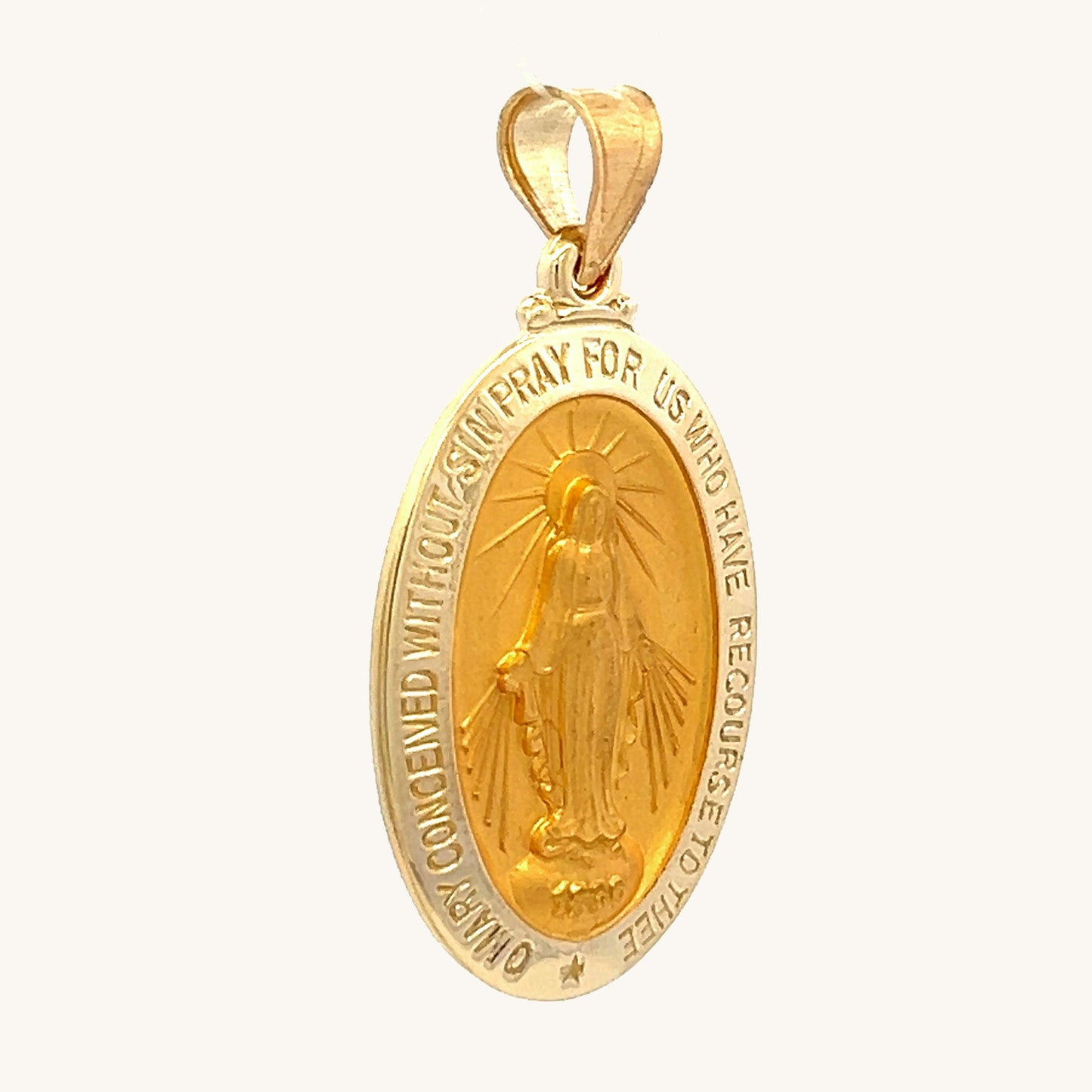 14K Yellow Gold Miraculous Medal XL L M S XS