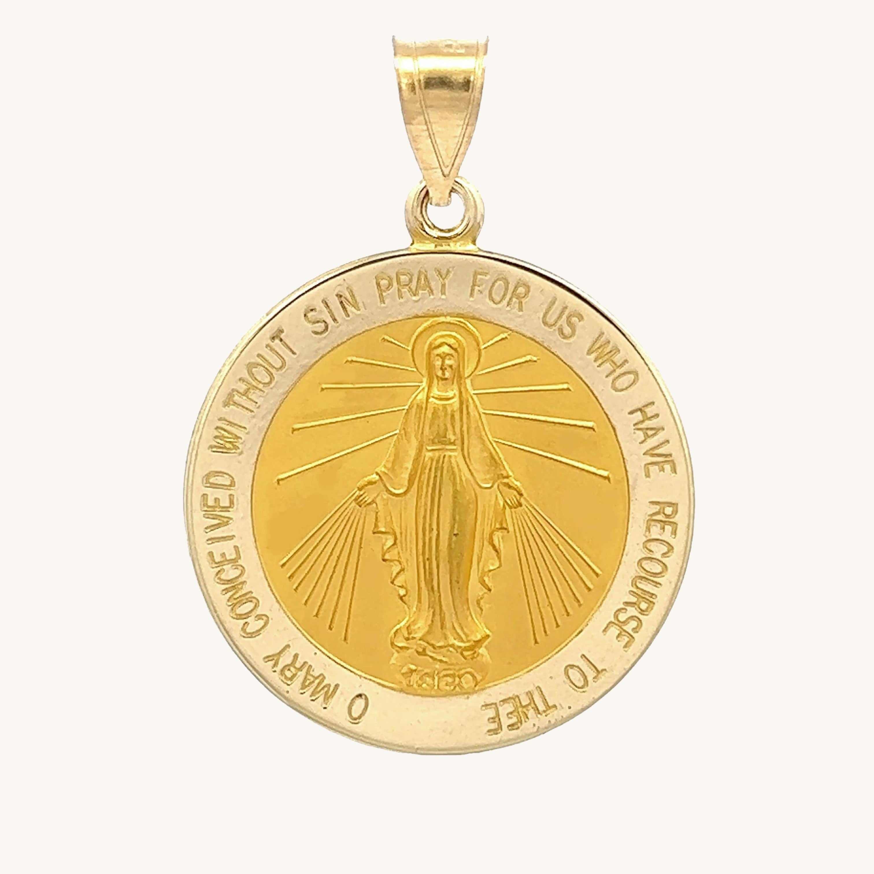 14K Yellow Gold Miraculous Medal XL