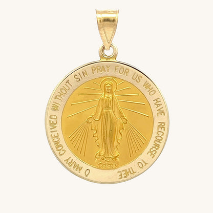 14K Yellow Gold Miraculous Medal XL