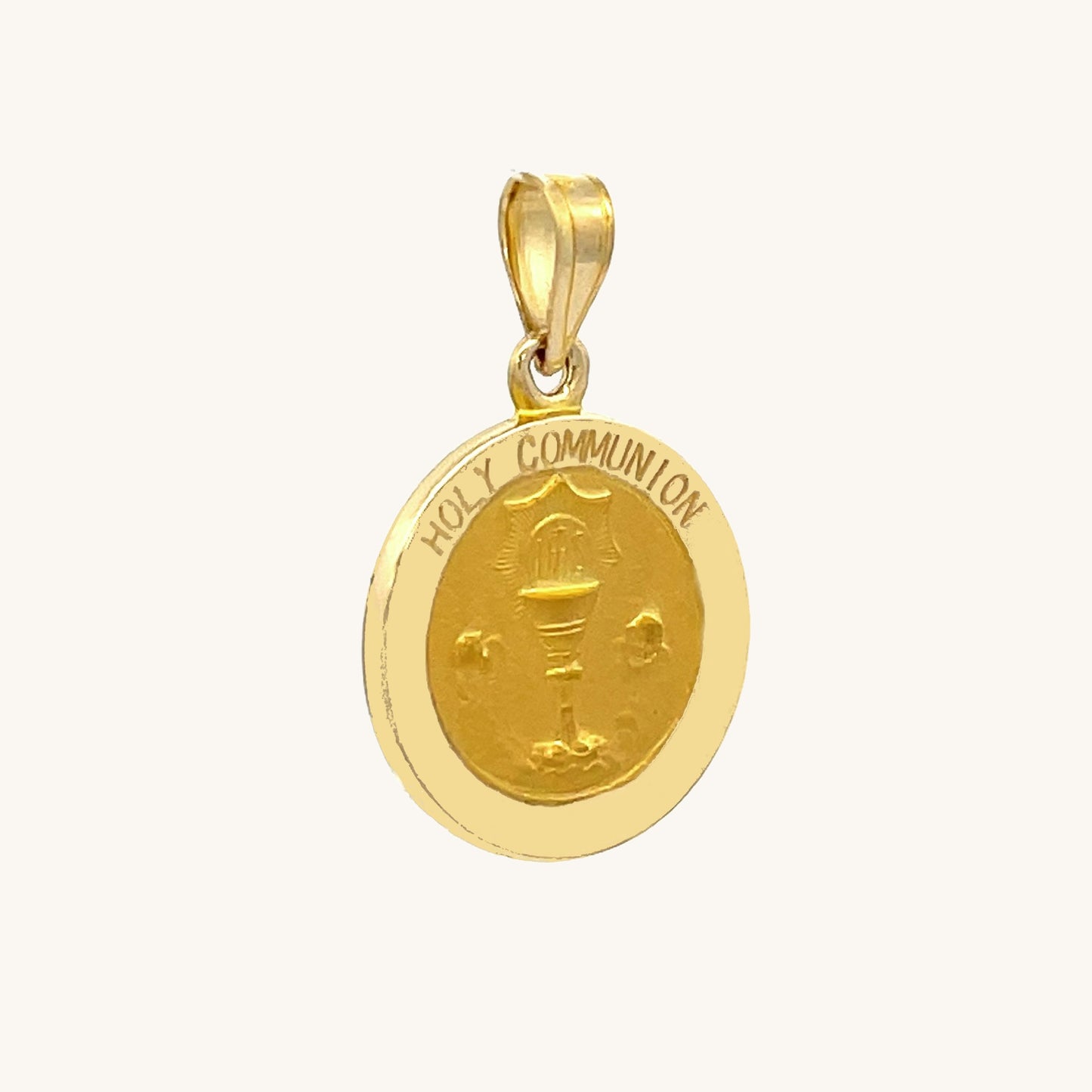 14K Yellow Gold Holy Communion Medal M S