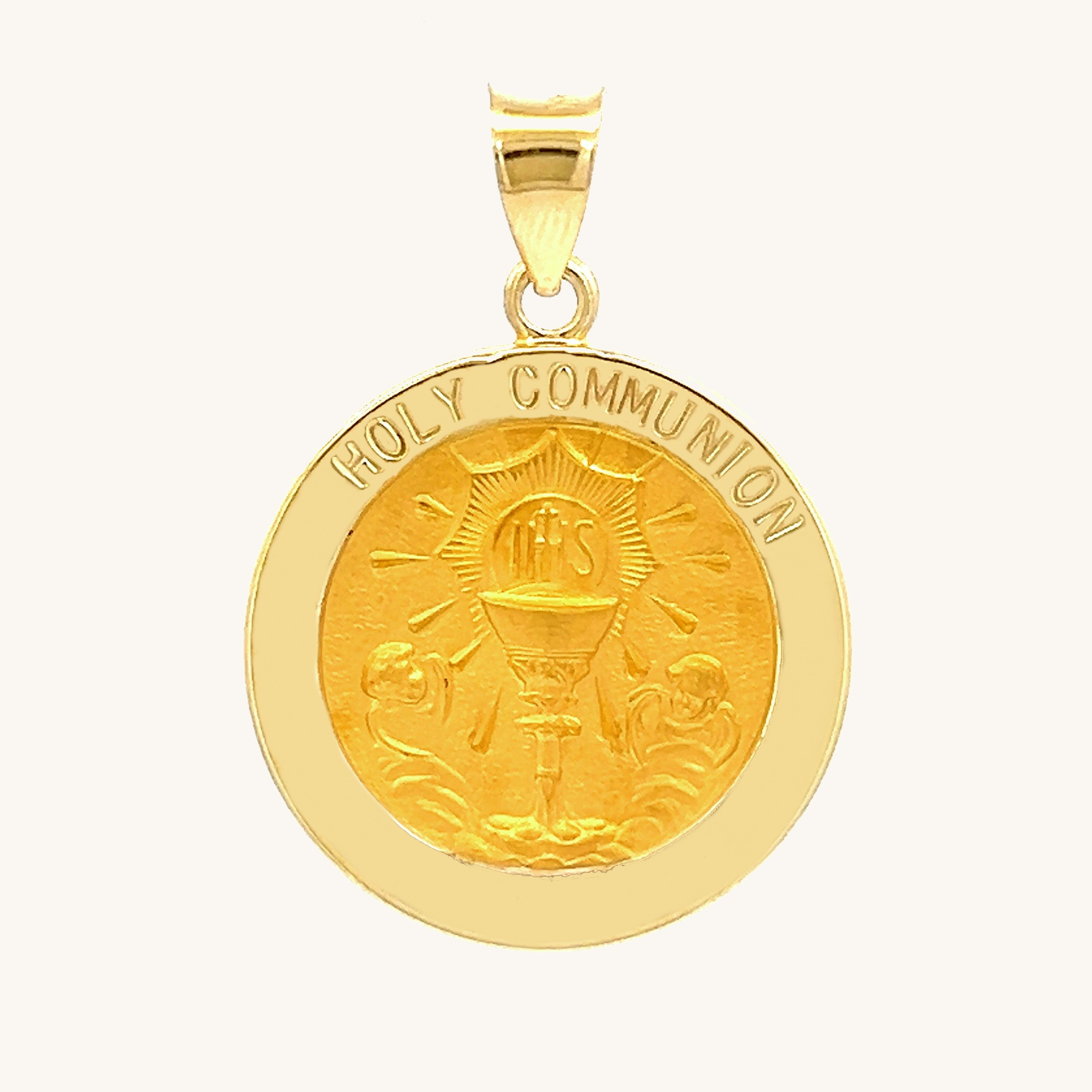 14K Yellow Gold Holy Communion Medal