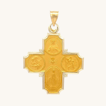 14K Yellow Gold Four Way Medal L