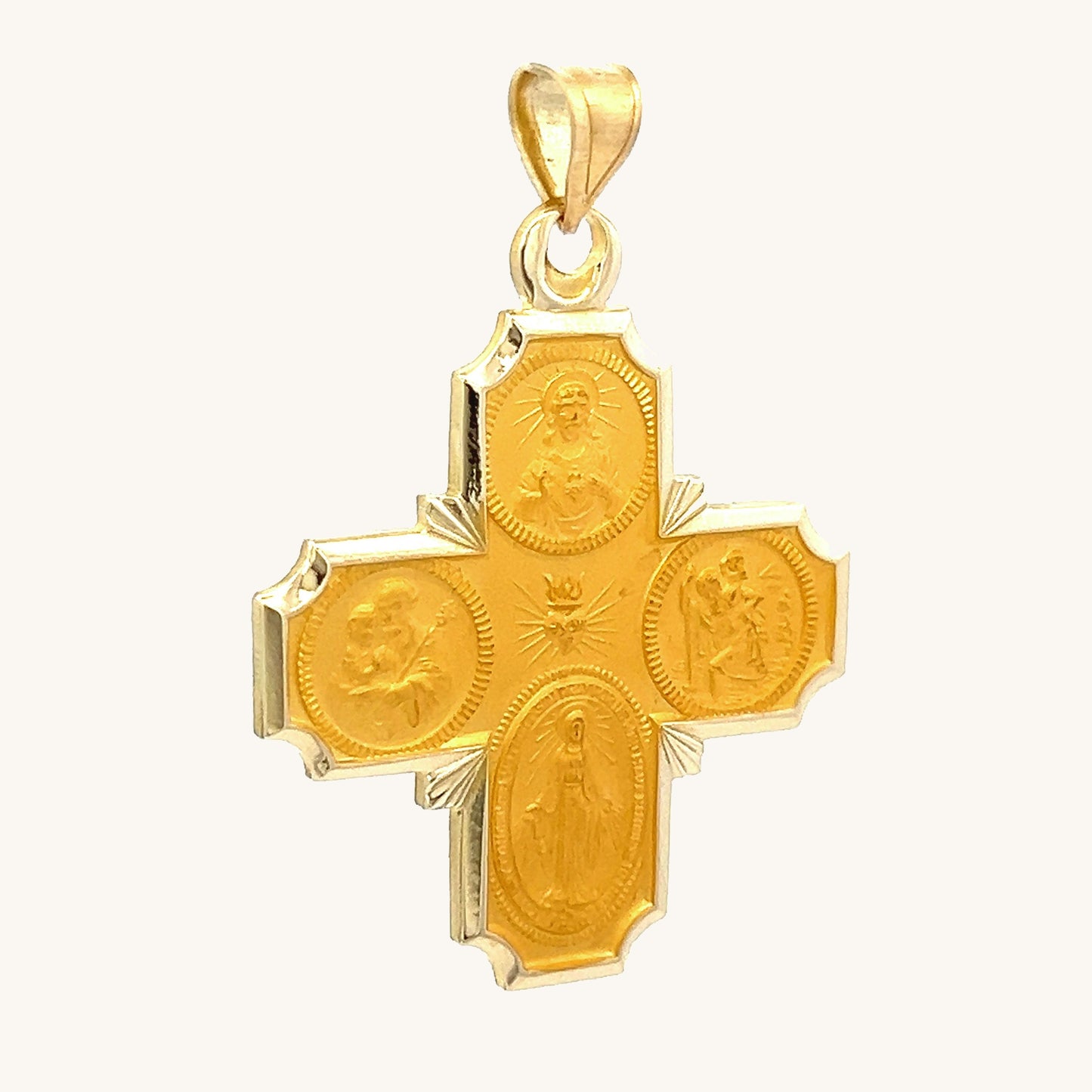 14K Yellow Gold Four Way Medal L M S