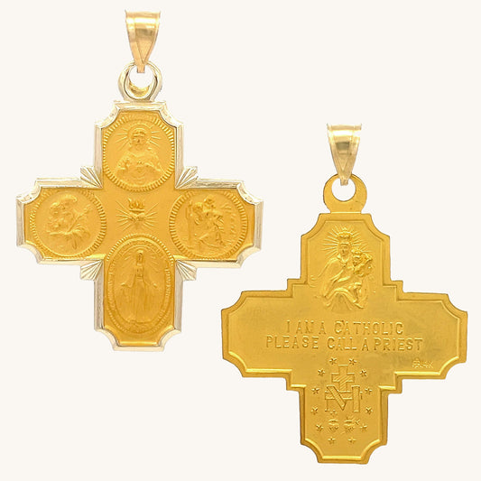 14K Yellow Gold Four Way Medal L M S