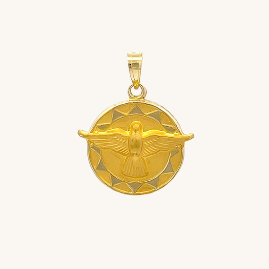 14K Yellow Gold Holy Spirit Medal S
