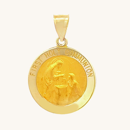14K Yellow Gold First Holy Communion Medal