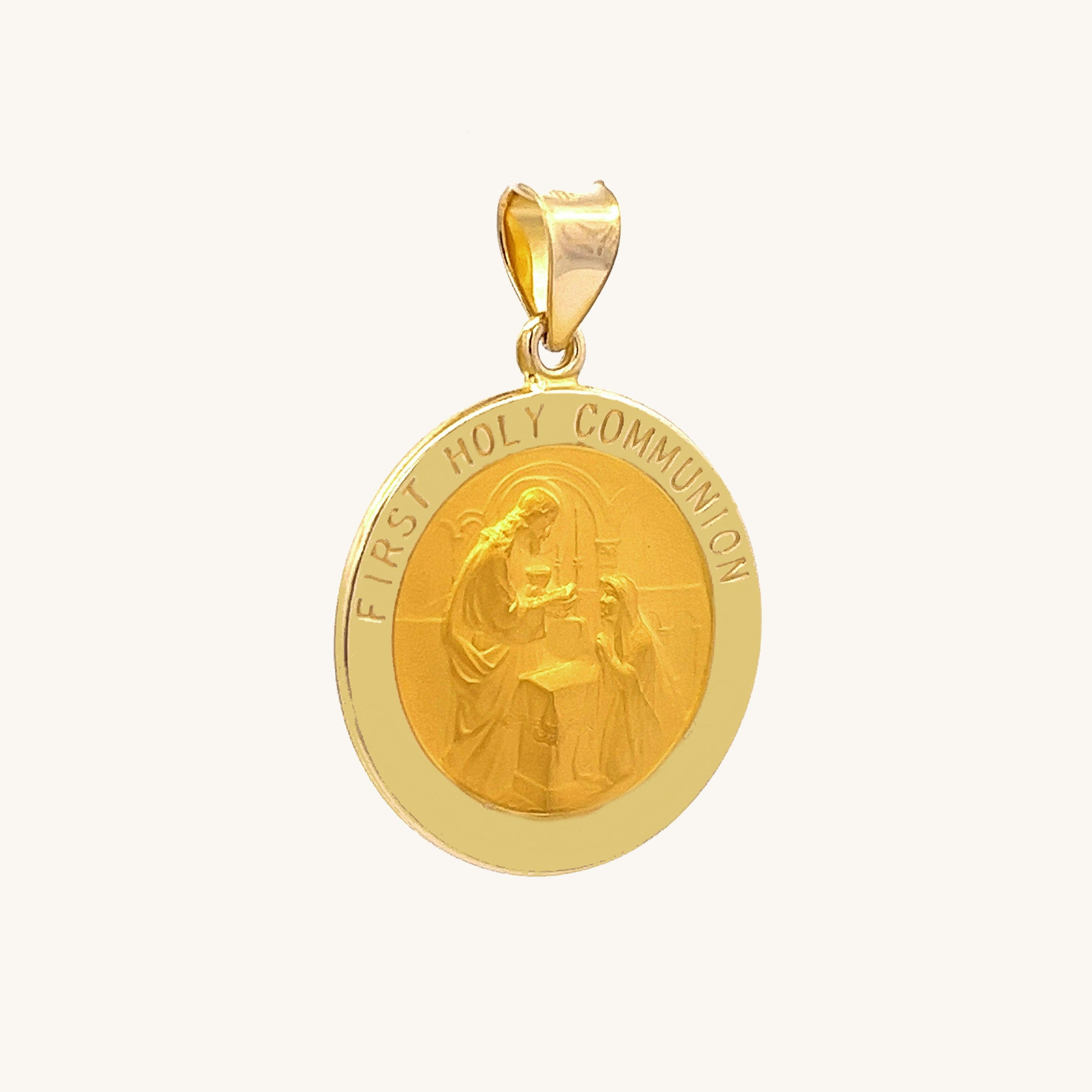 14K Yellow Gold First Holy Communion Medal M S