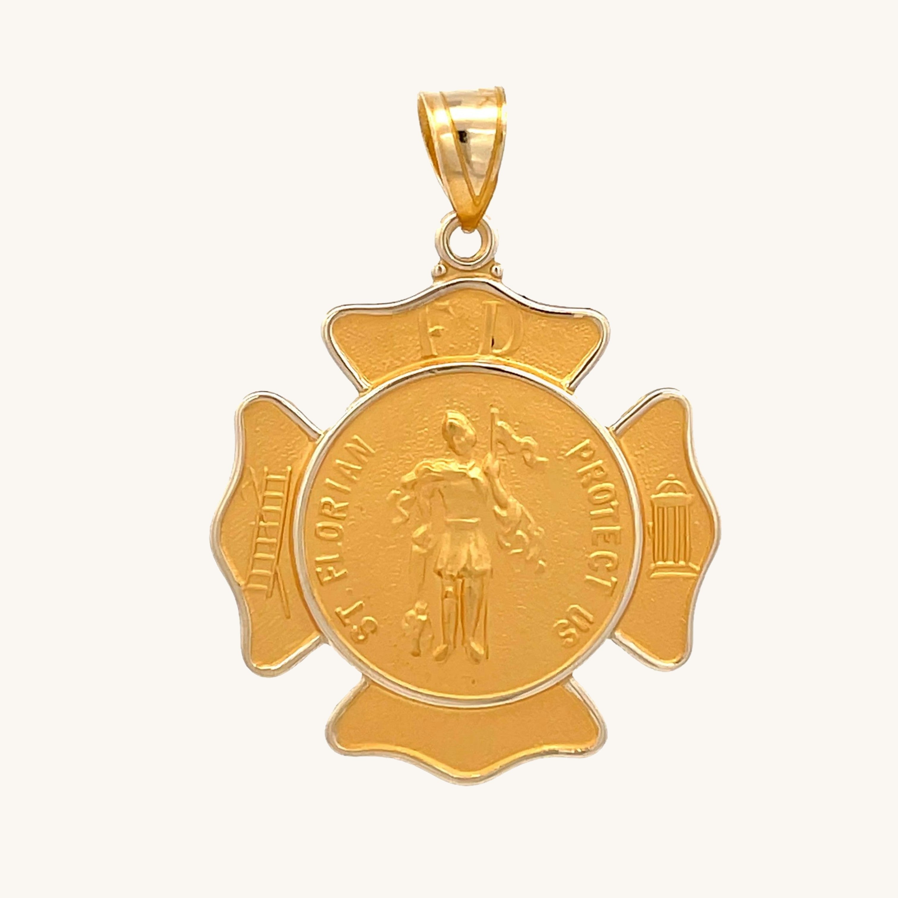 14K Yellow Gold Saint Florian Badge L