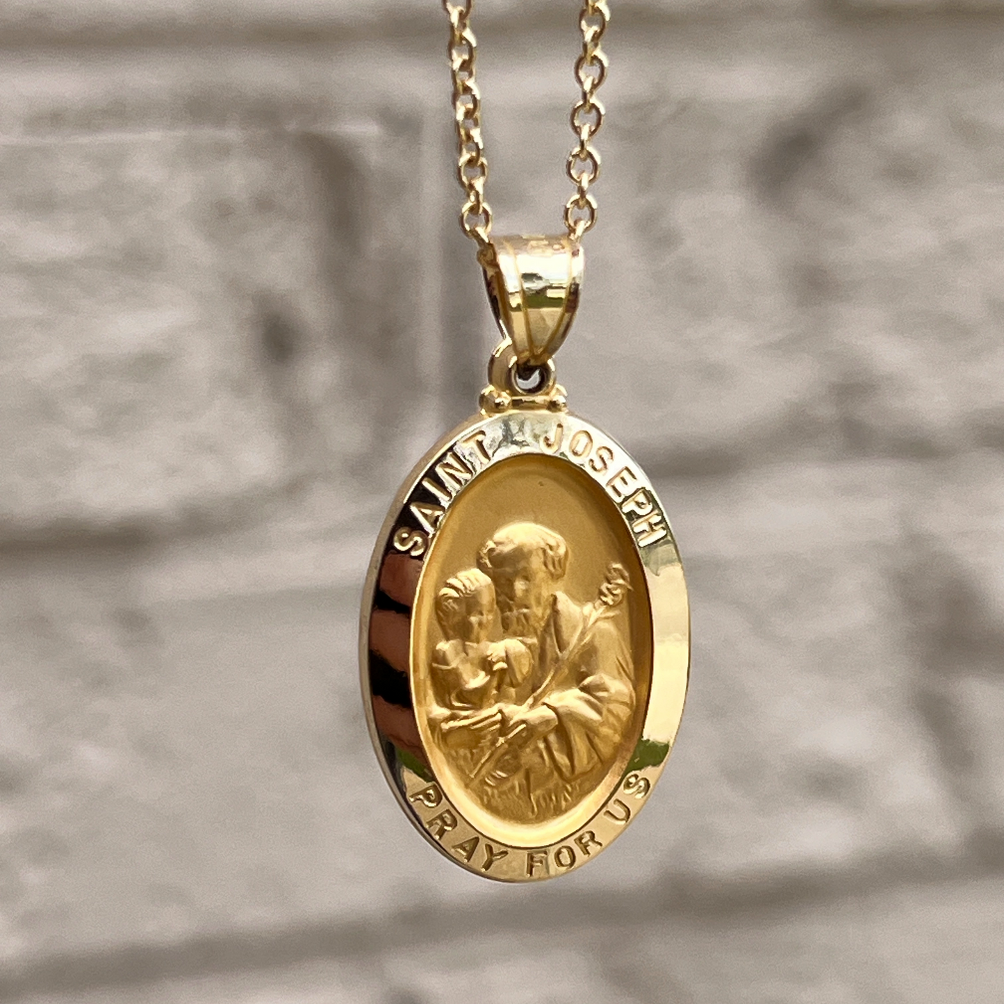 14K White Yellow Gold Saint Joseph Medal L M S XS Lifestyle