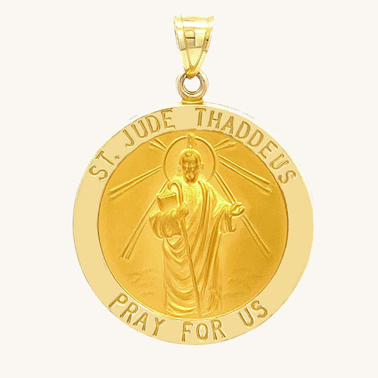 14K Yellow Gold Saint Jude Medal XL
