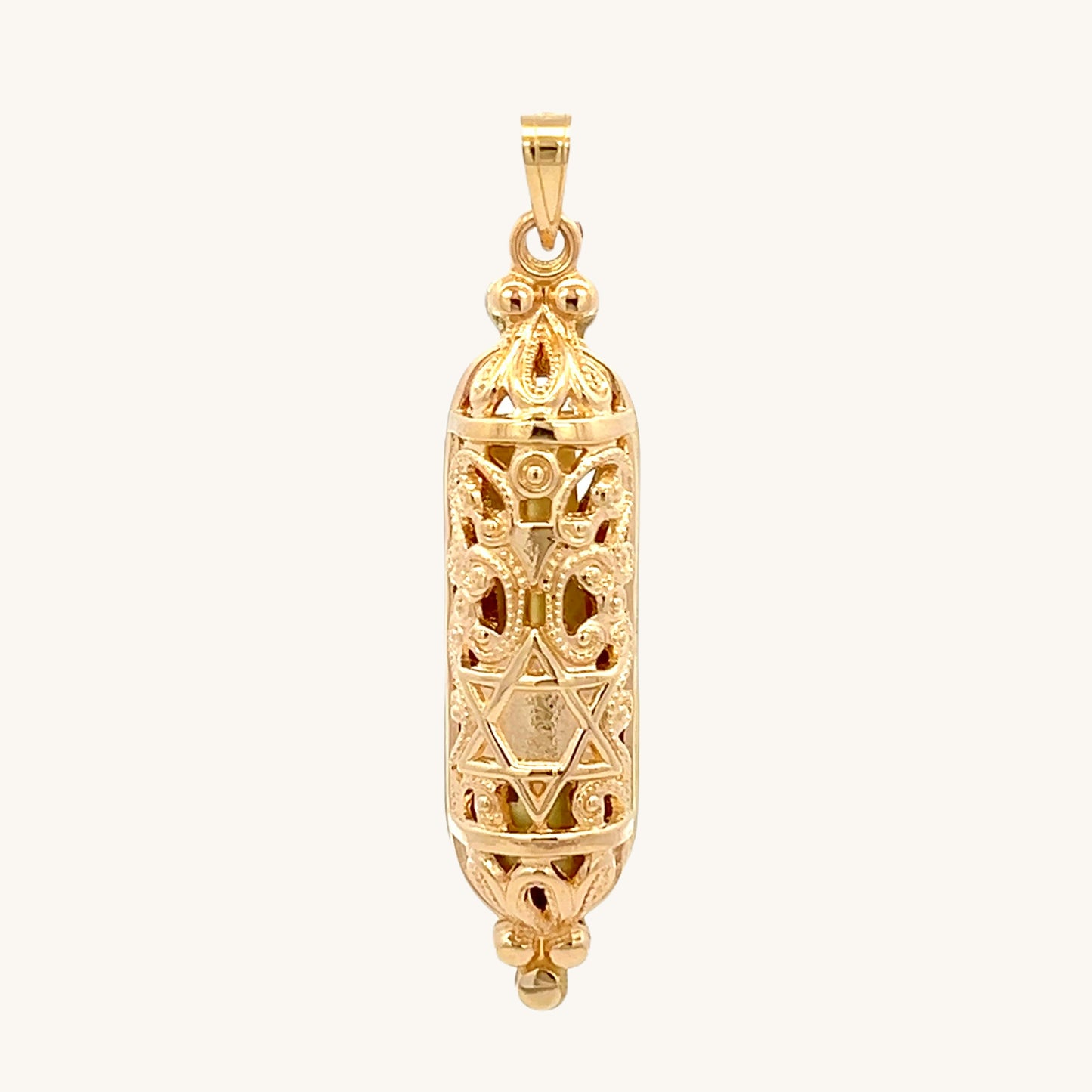 14K Yellow Gold Mezuzah Pendant L 