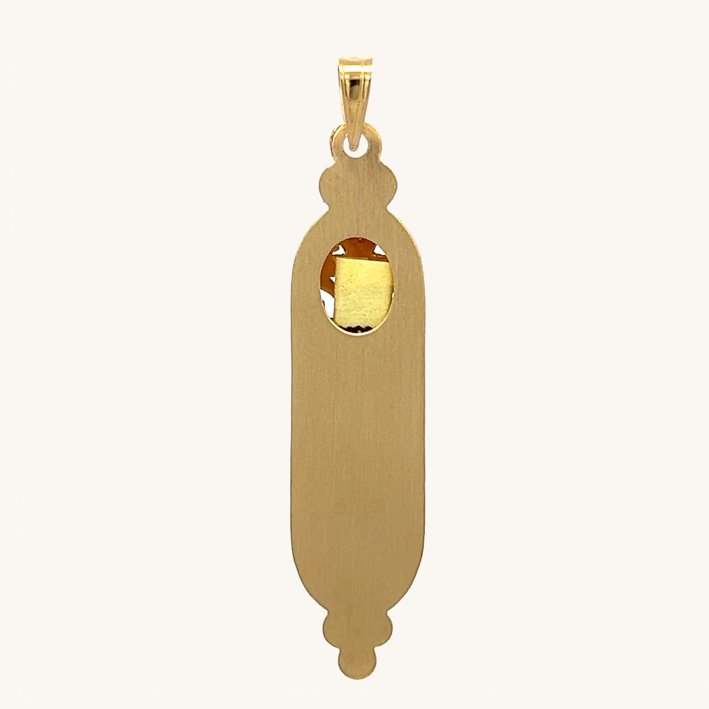 14K Yellow Gold Mezuzah Pendant L