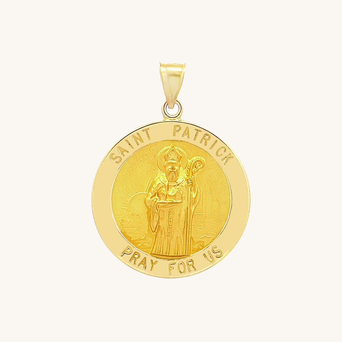 14K Yellow Gold Saint Patrick Medal M