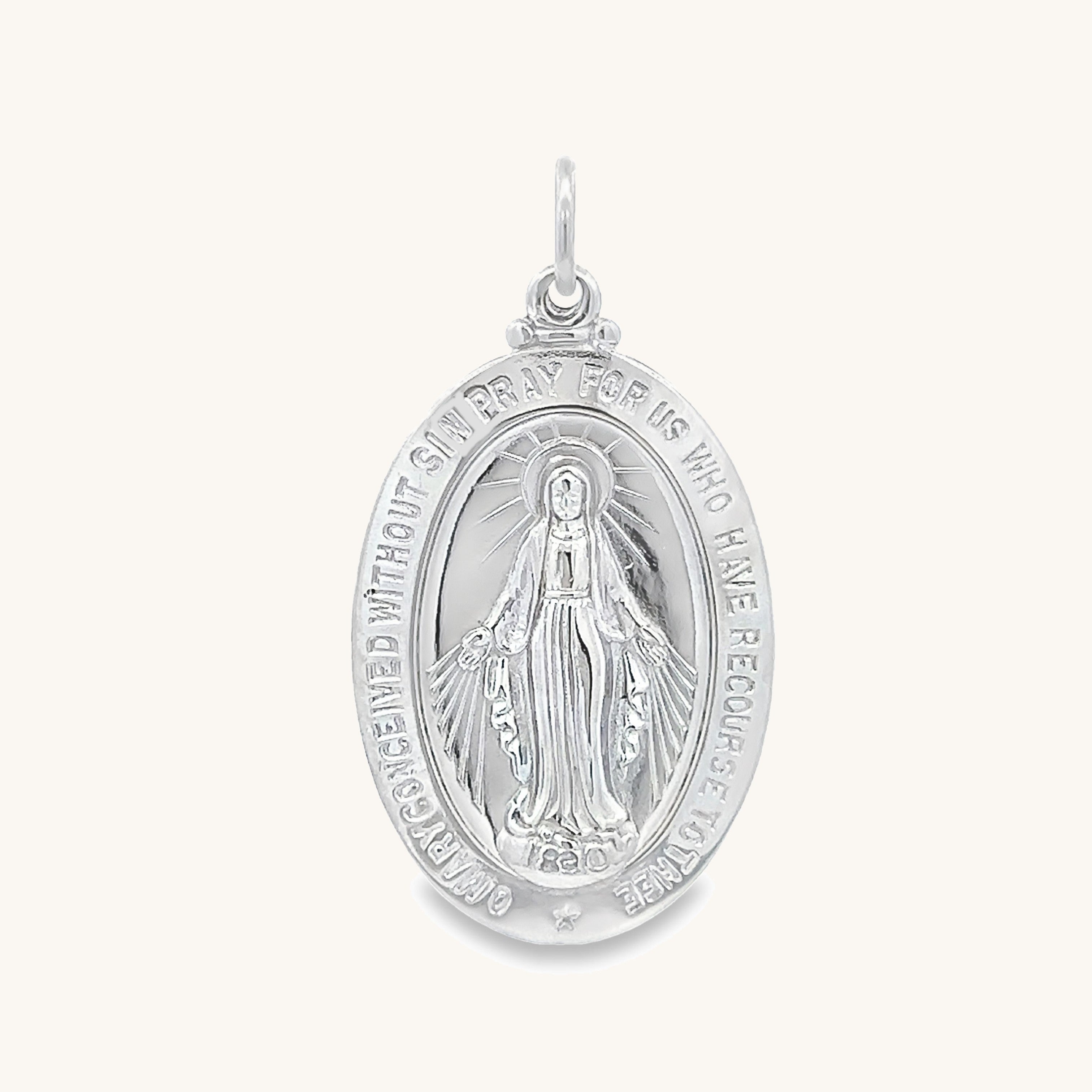 925 Bright Silver Miraculous Medal M