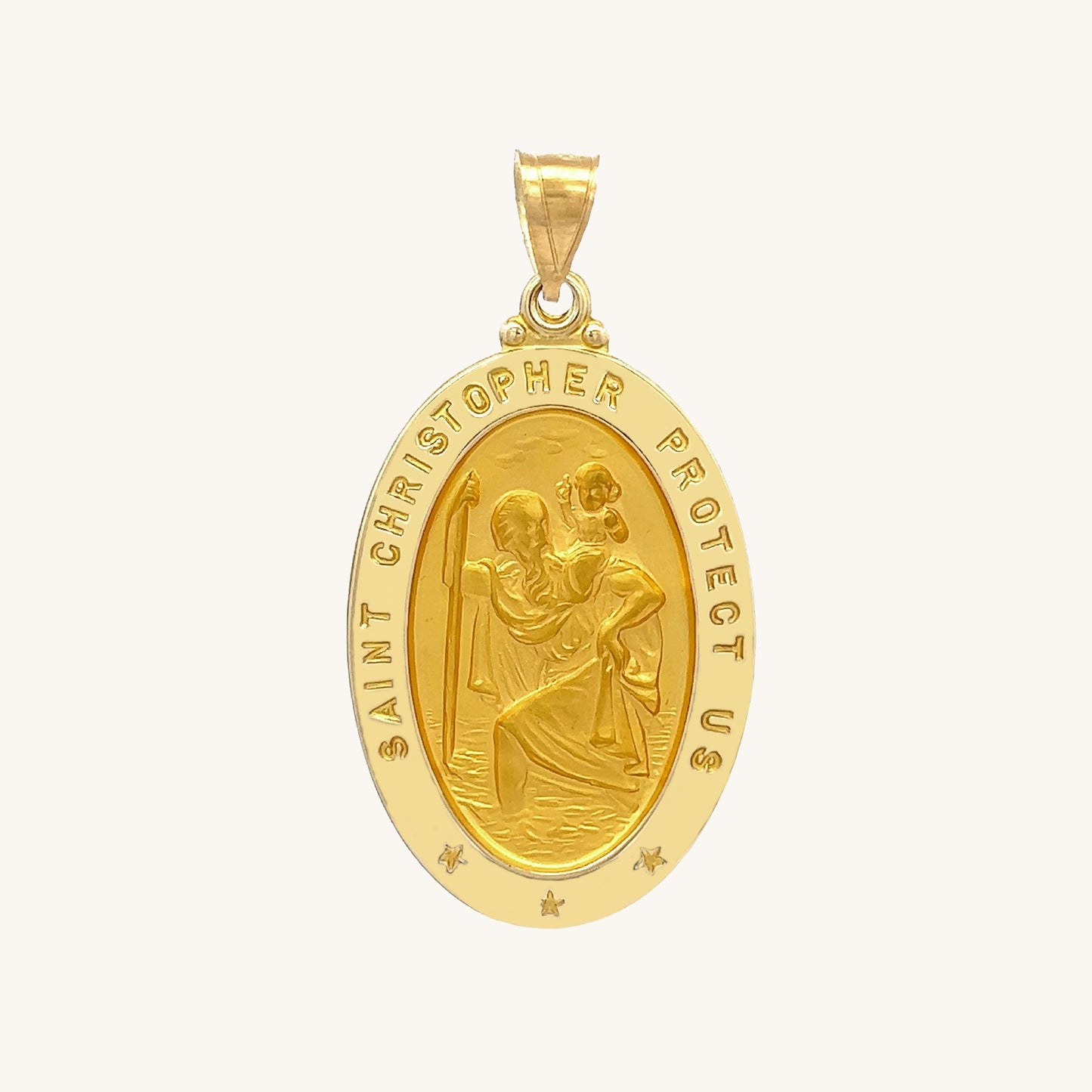 14K Yellow Gold Saint Christopher Medal M