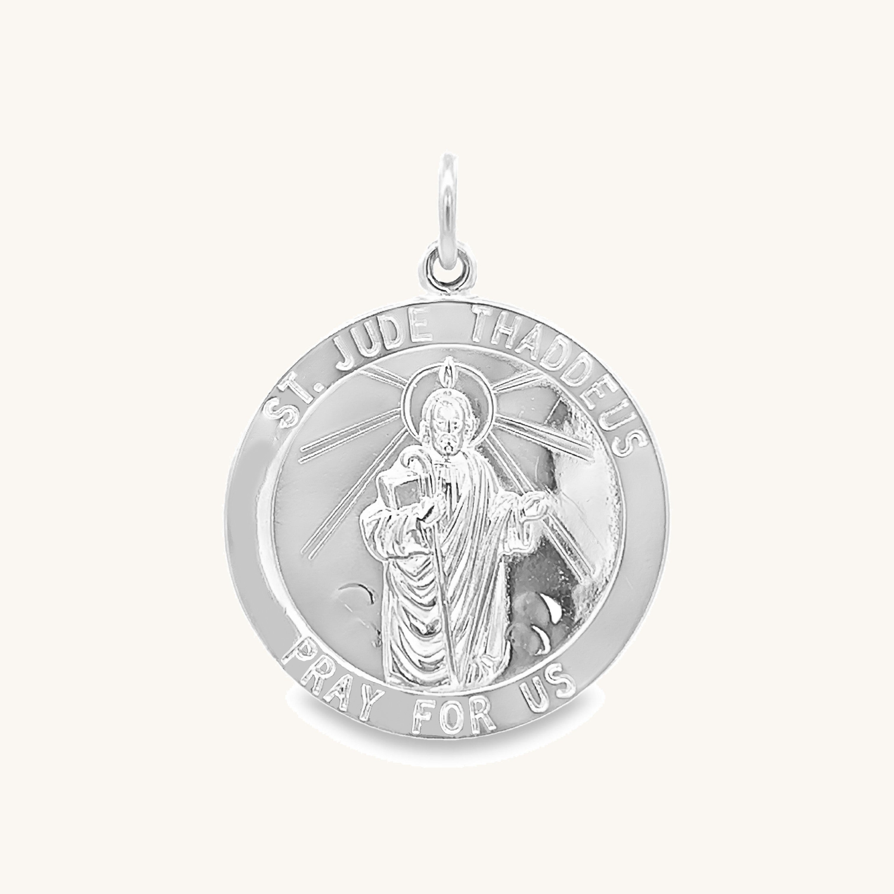 925 Bright Silver Saint Jude Medal M