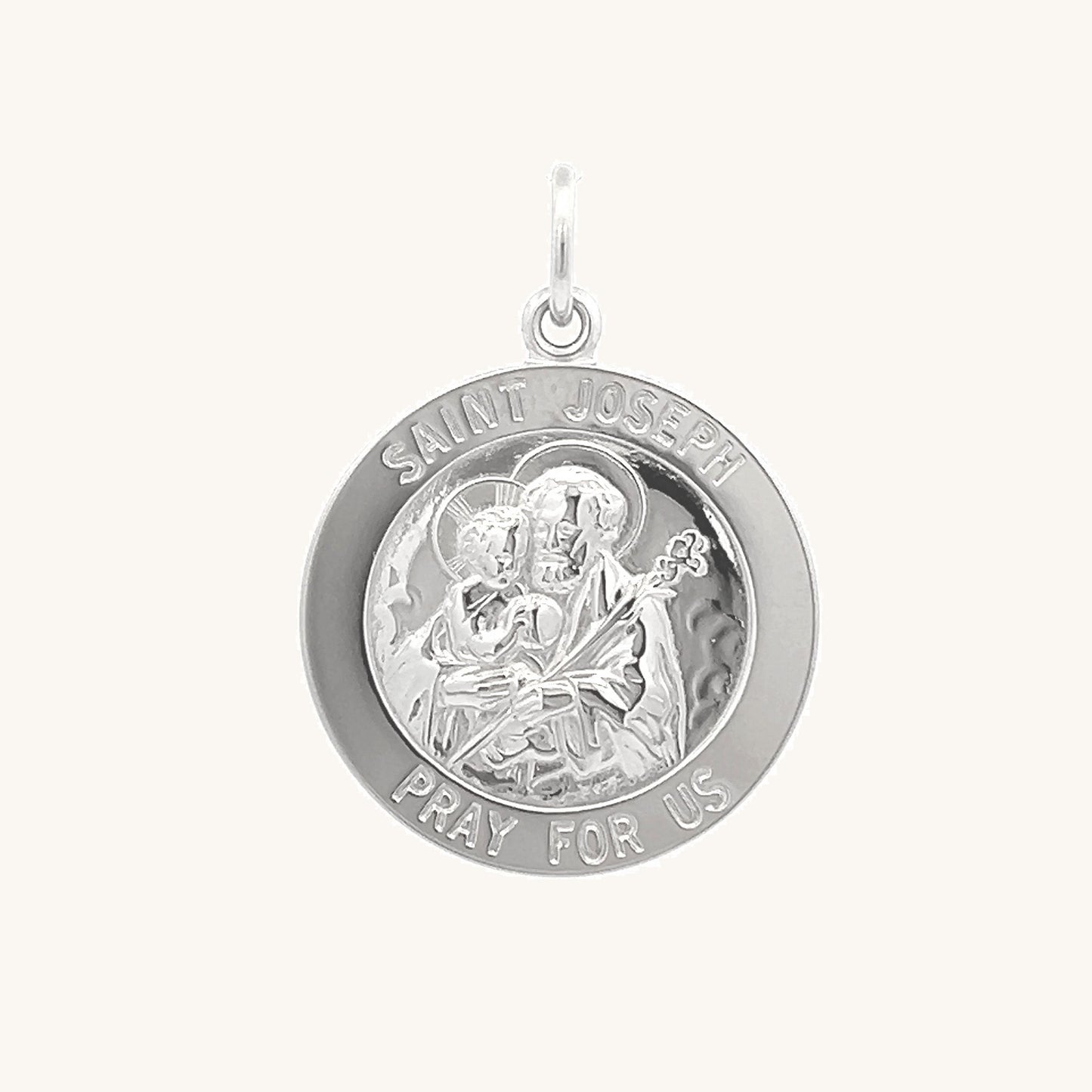 925 Bright Silver Saint Joseph Medal M