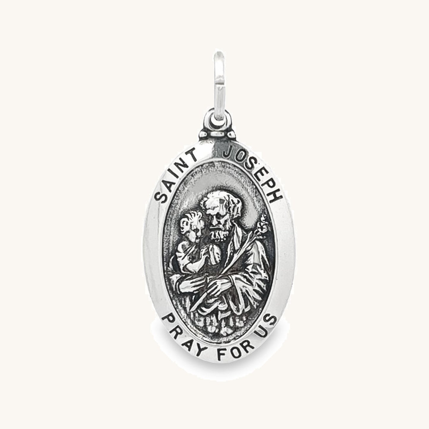 925 Antiqued Silver Saint Joseph Medal M