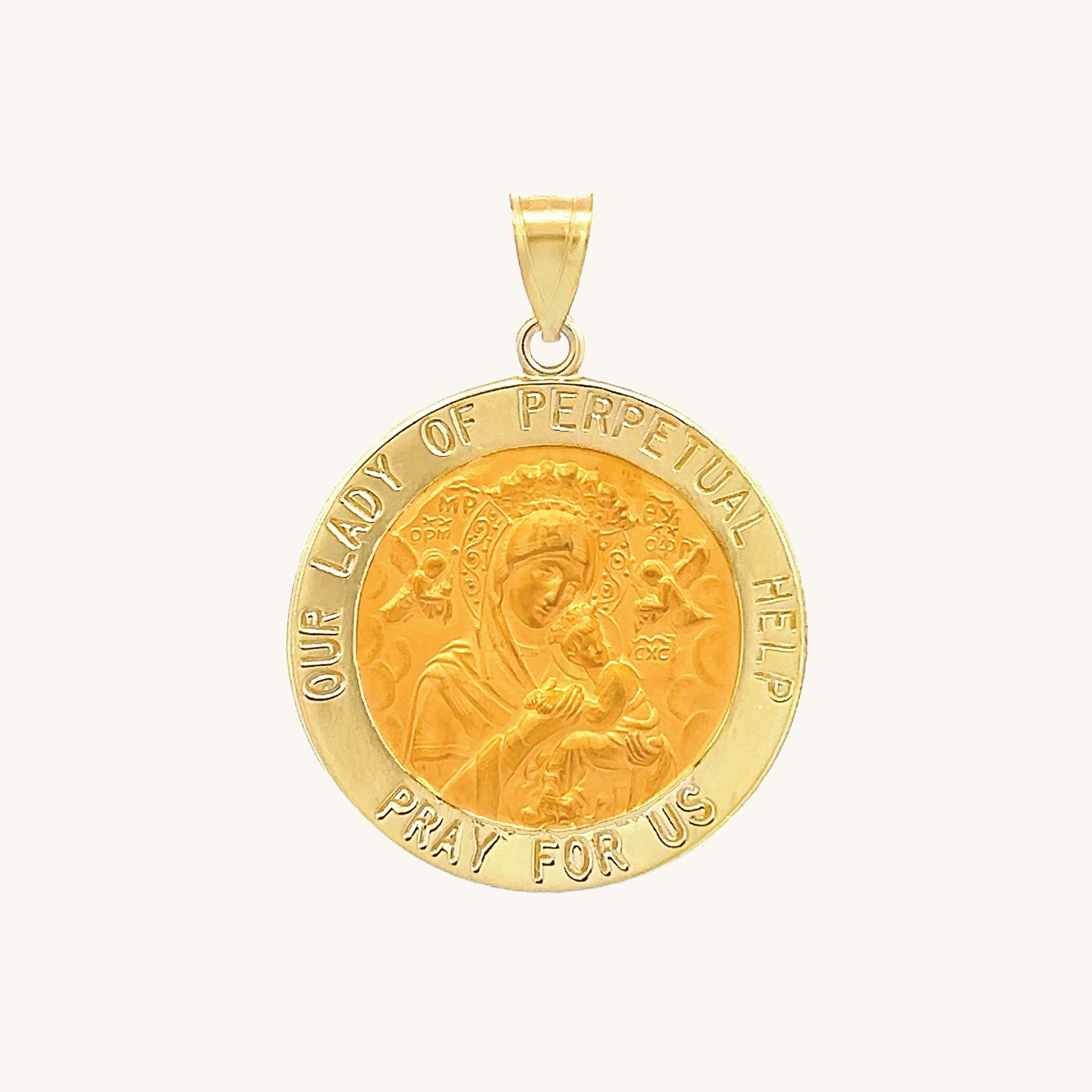 14K Yellow Gold Perpetual Help Medal M