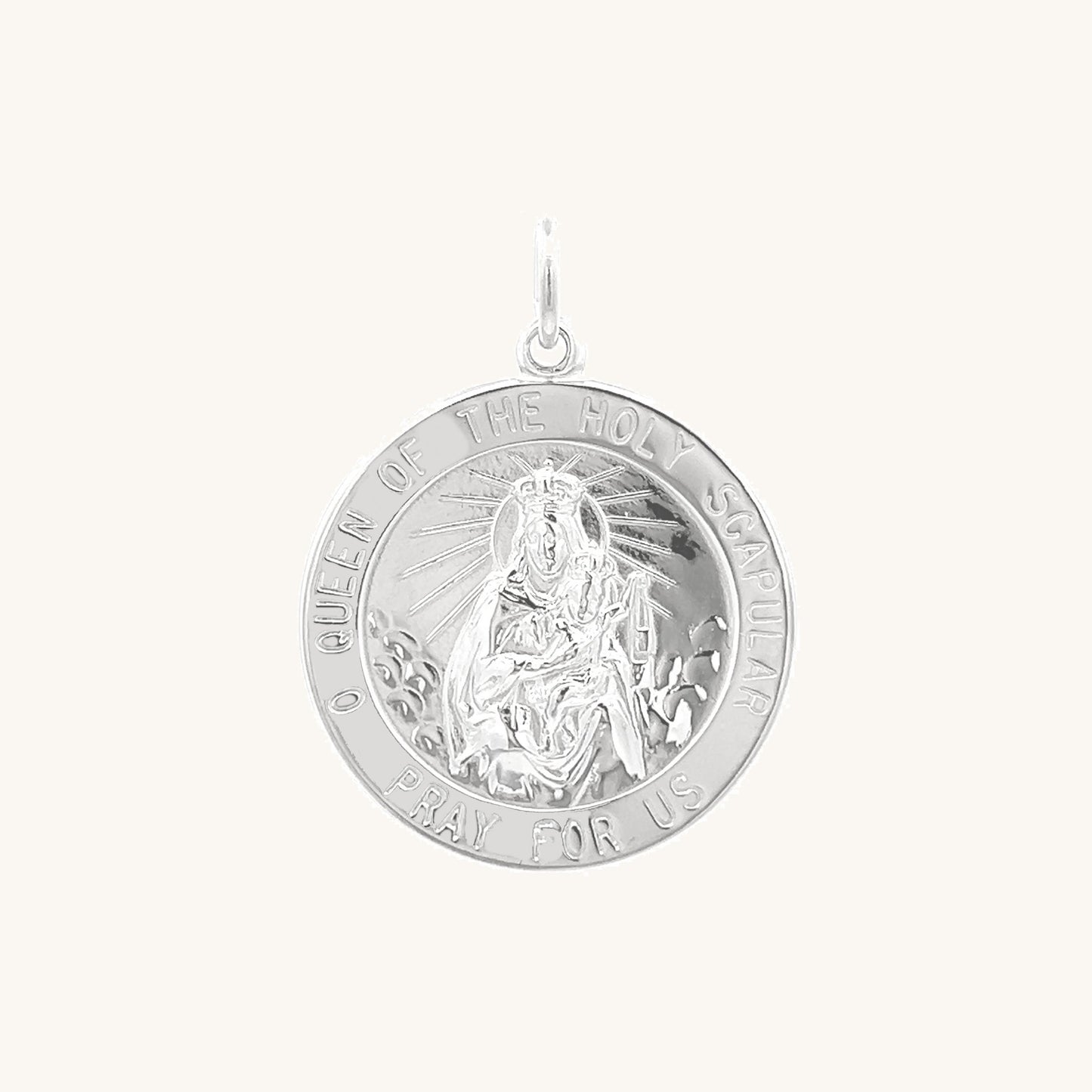 925 Bright Silver Holy Scapular Medal M