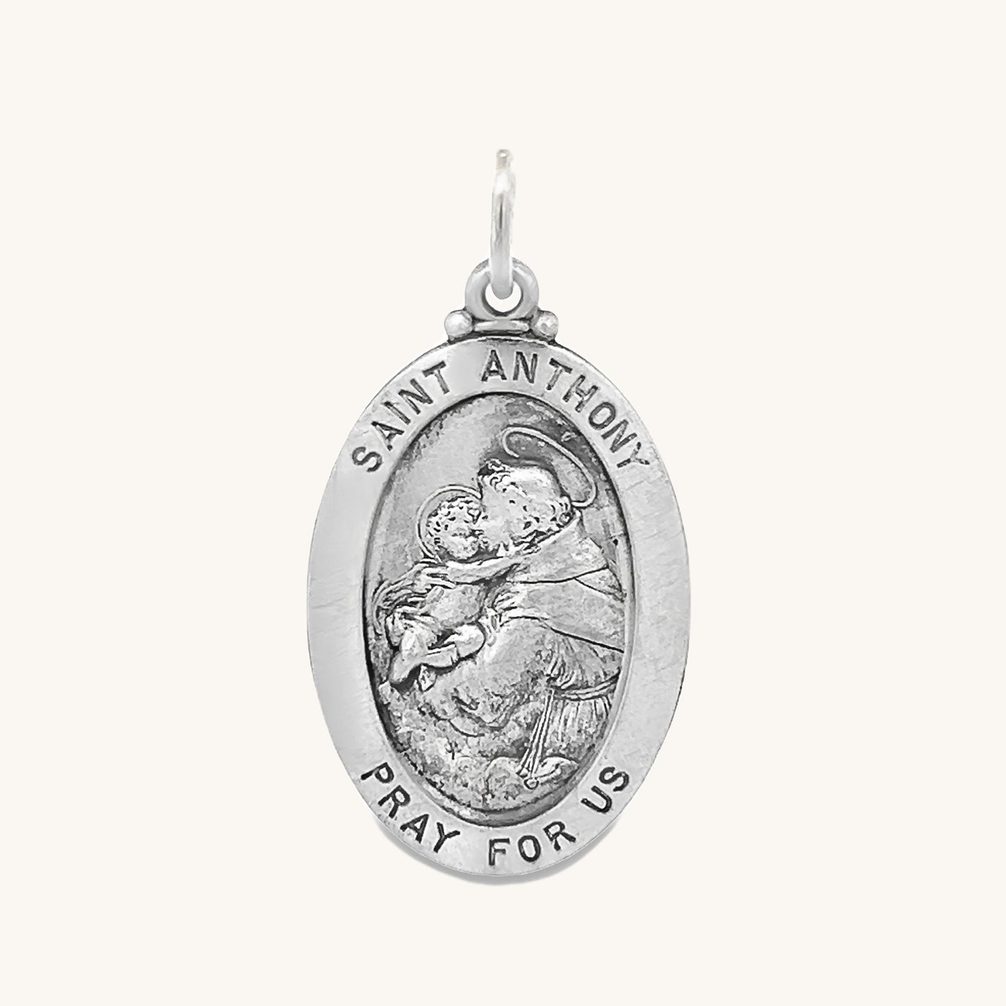 925 Antiqued Silver Saint Anthony Medal M