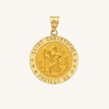 14K Yellow Gold M Saint Christopher