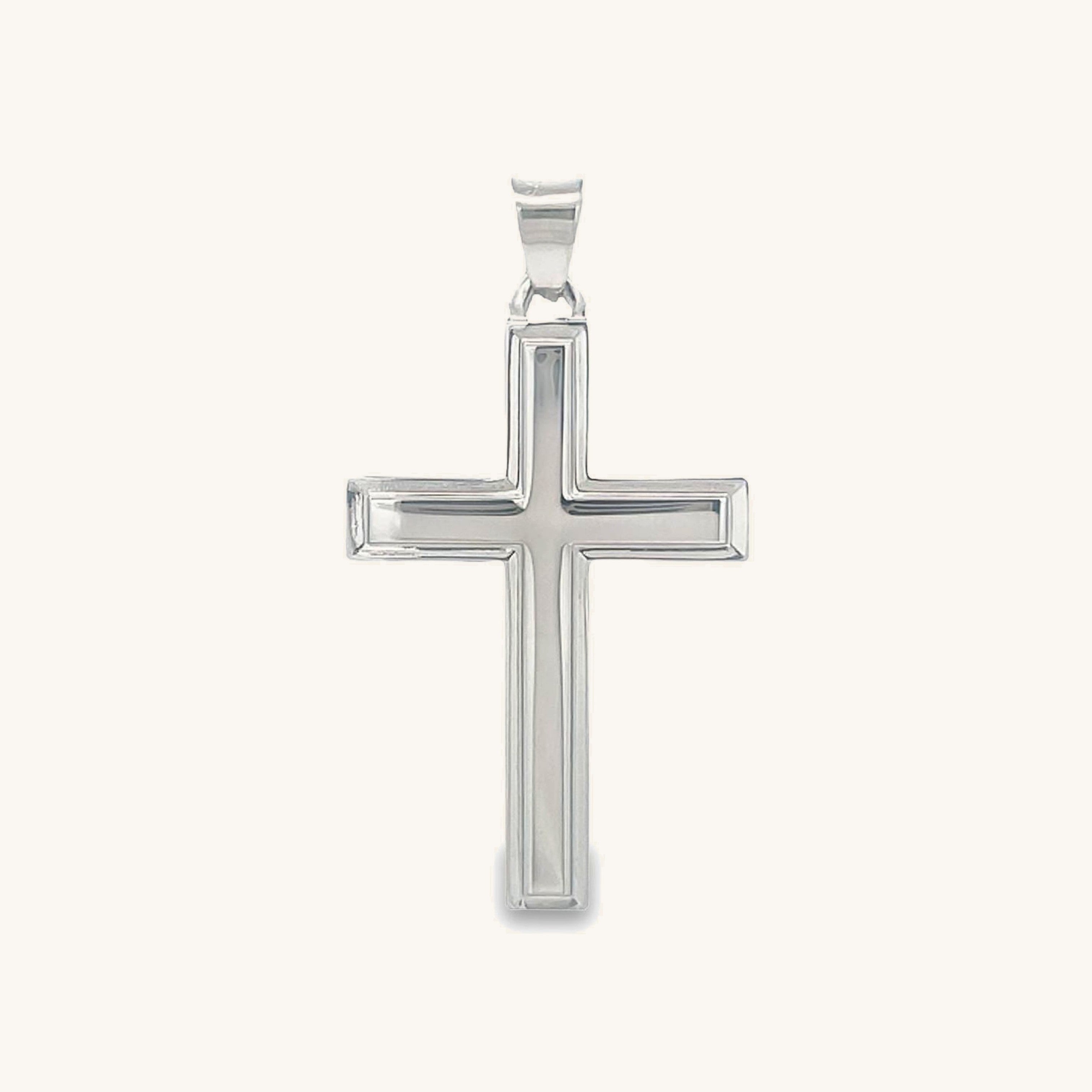 925 Bright Silver Plain Cross M