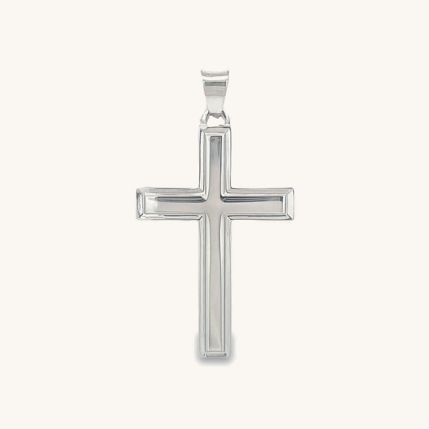 925 Bright Silver Plain Cross M