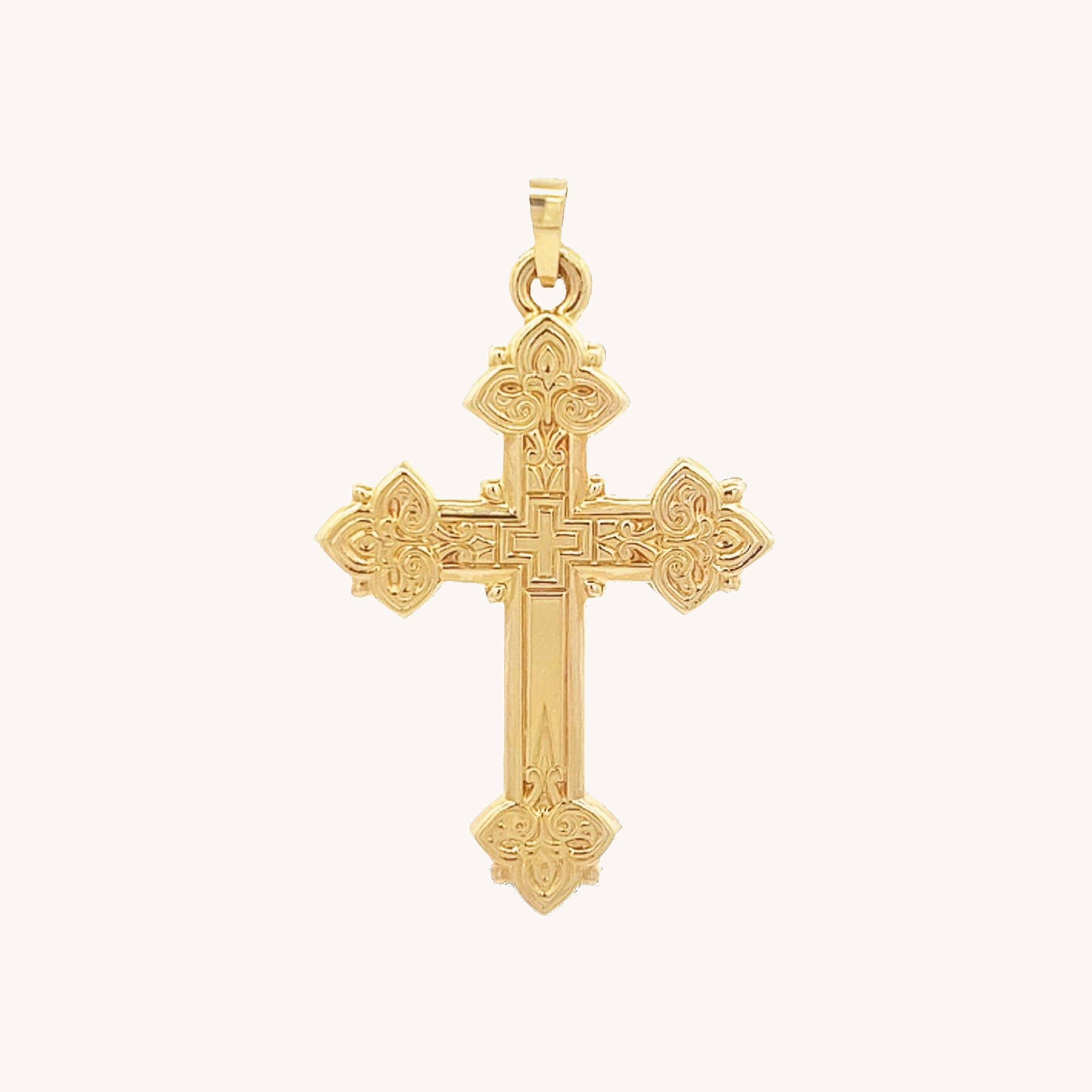 14K Yellow Gold Cross M