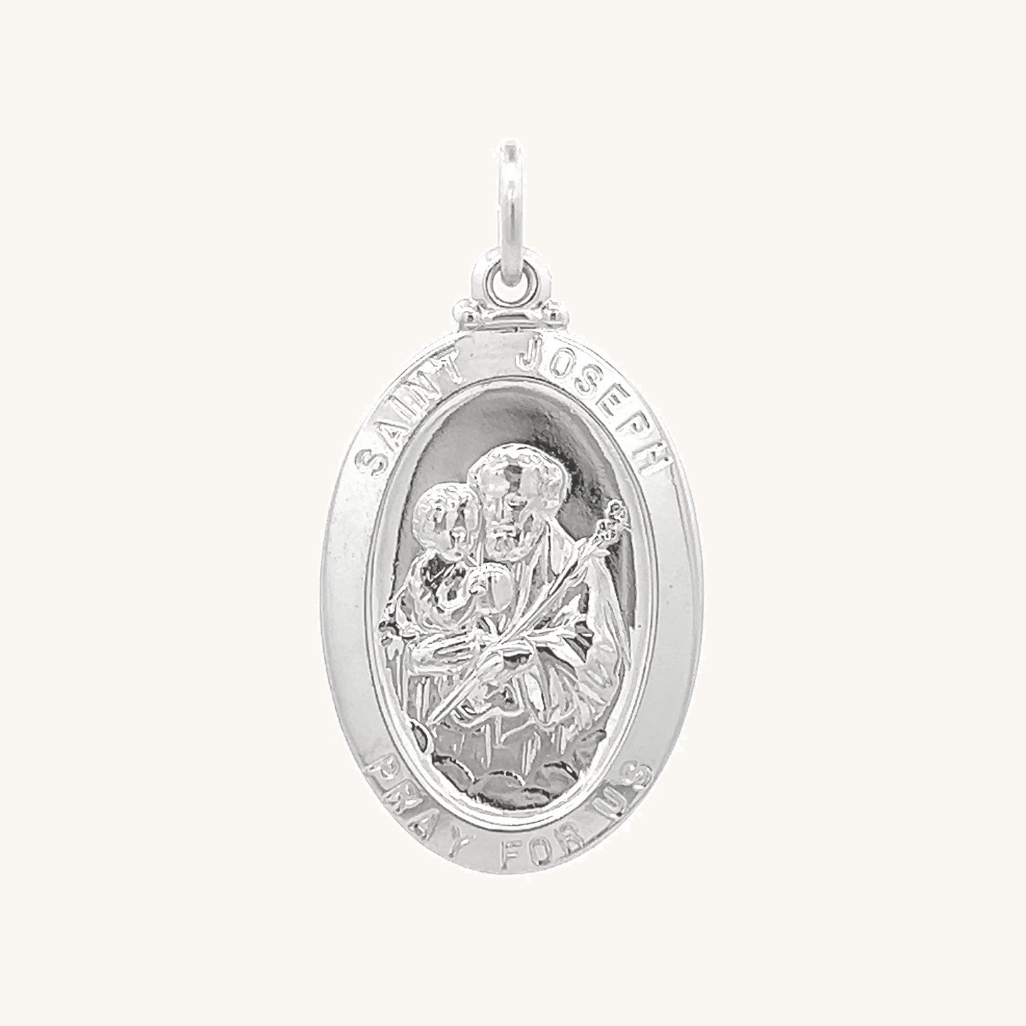 925 Bright Silver Saint Joseph Medal M