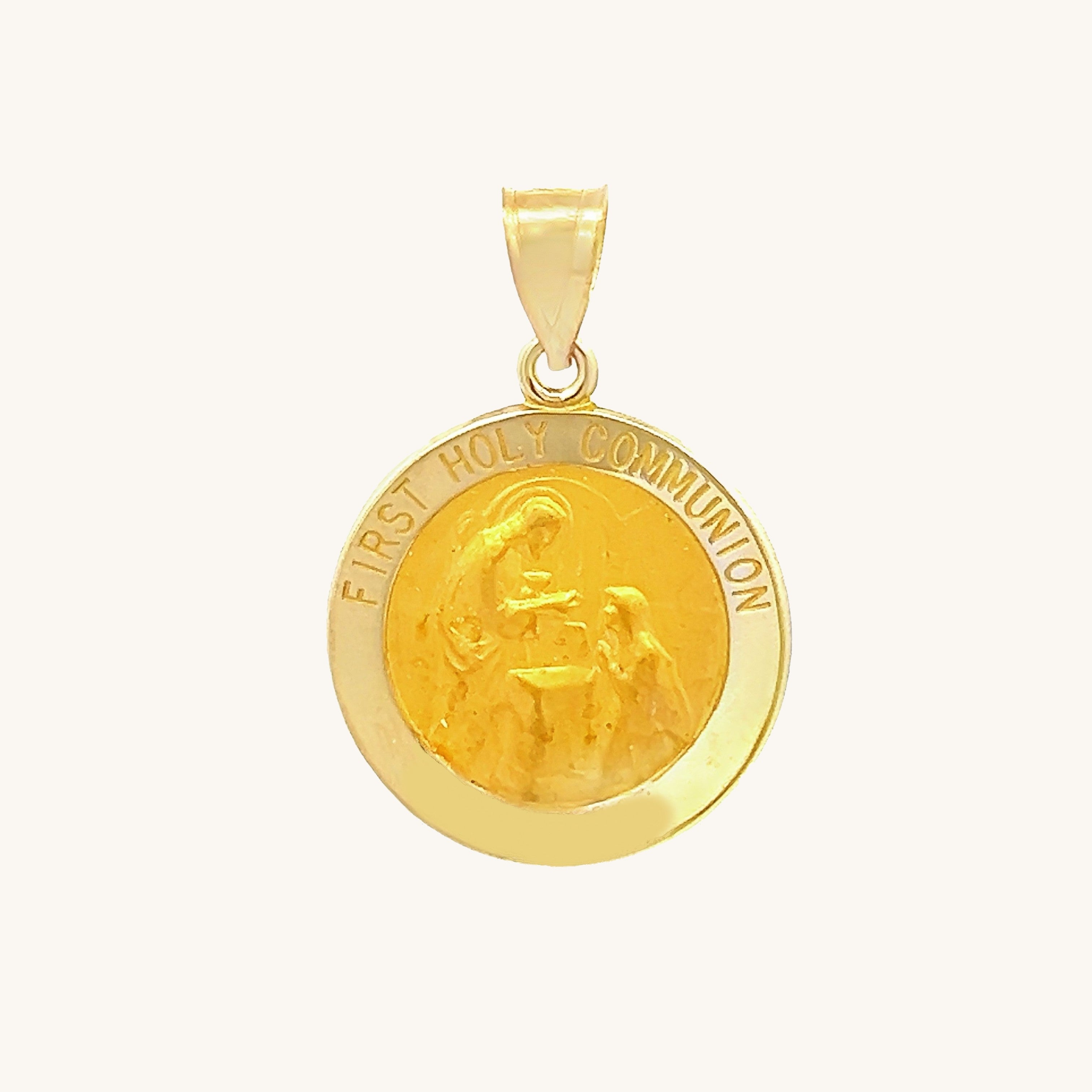 14K Yellow Gold First Holy Communion Medal M