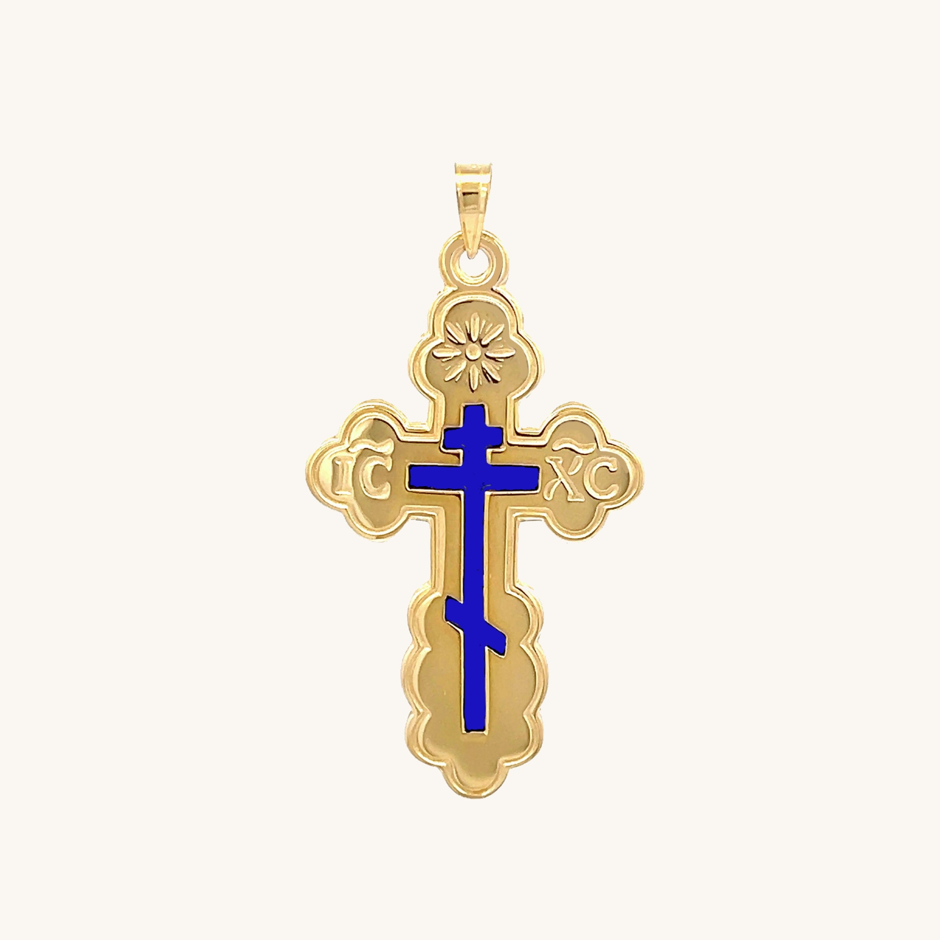 14K Yellow Gold Orthodox Cross M