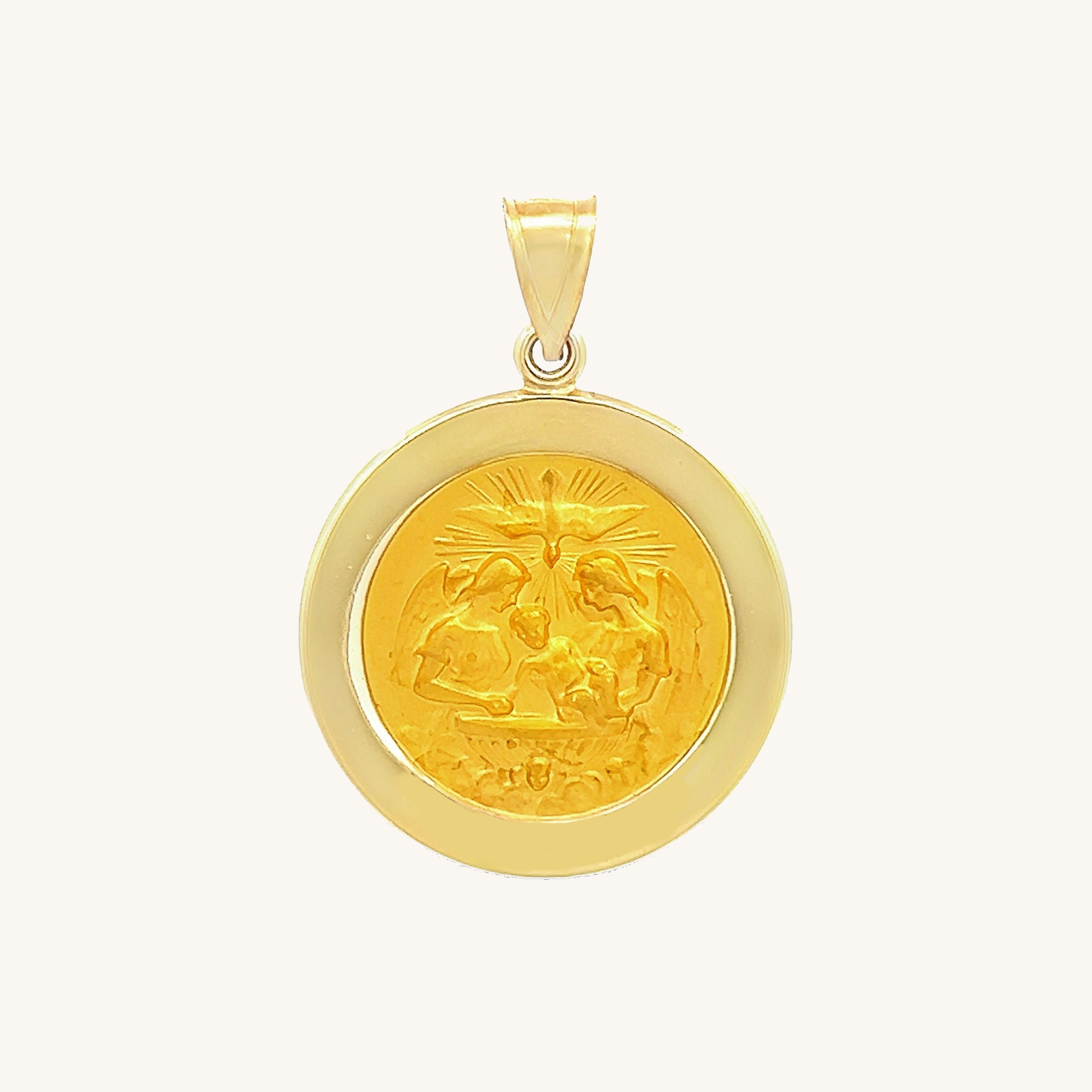 14K Yellow Gold Baptism Medal M