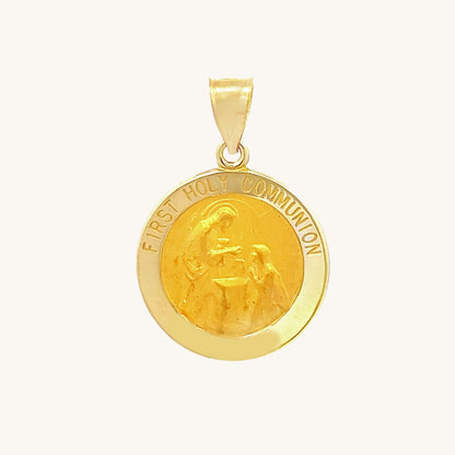 14K Yellow Gold First Holy Communion Medal M