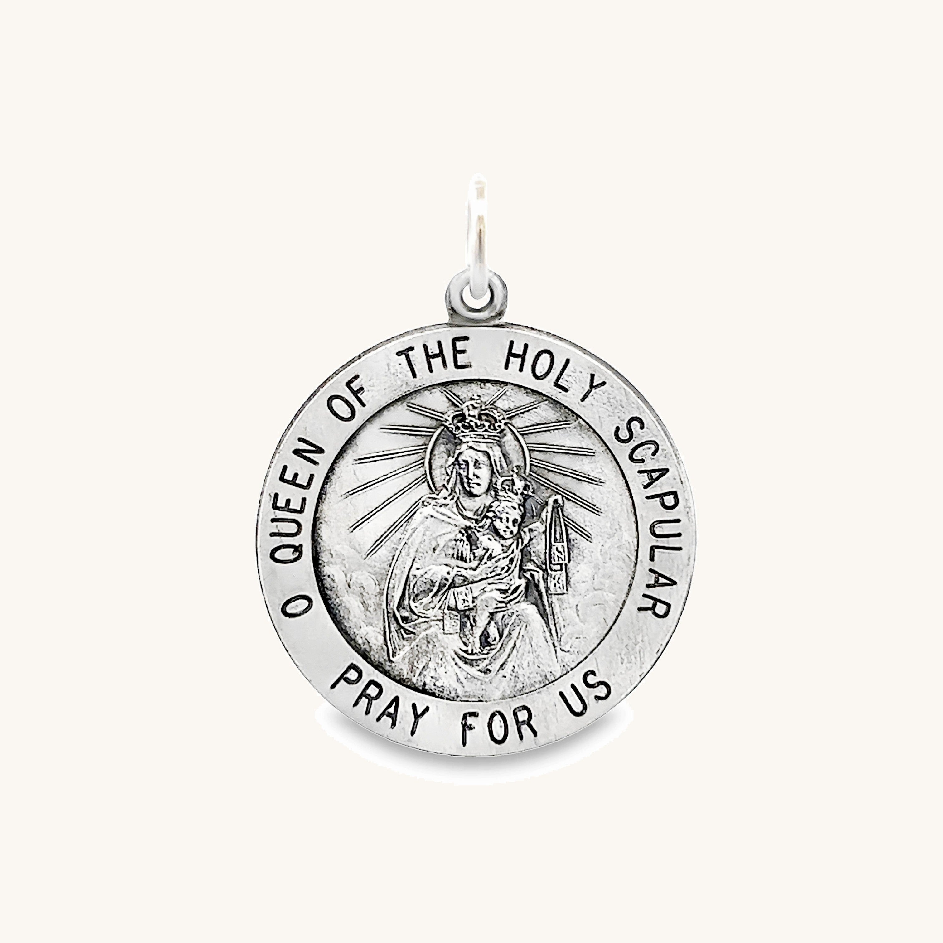 925 Antiqued Silver Holy Scapular Medal M