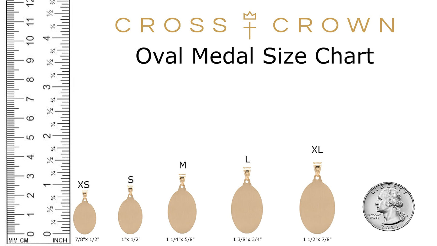 size_chart 14K Yellow Gold Miraculous Medal S