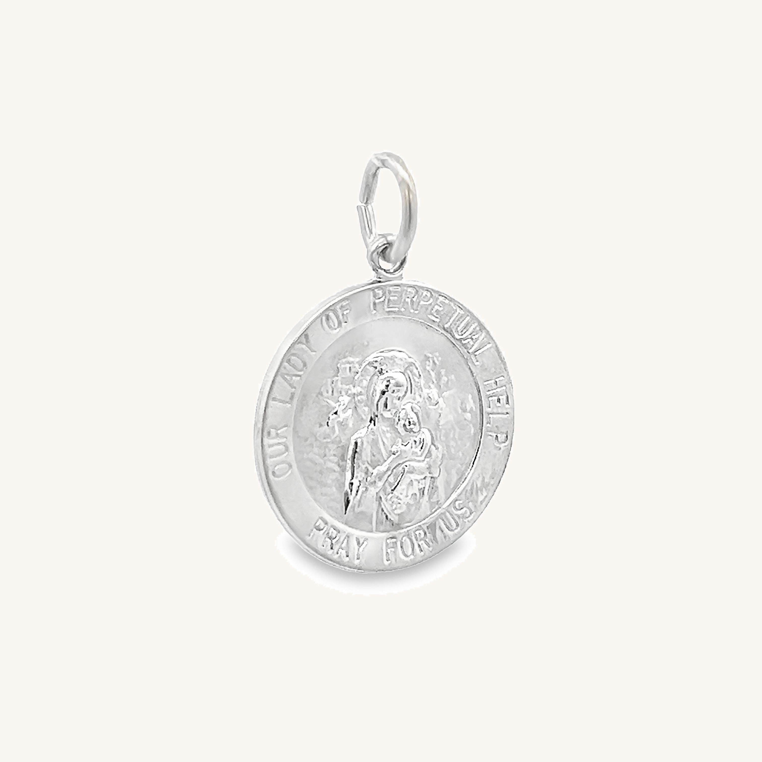 925 Bright Silver Perpetual Help Medal M S